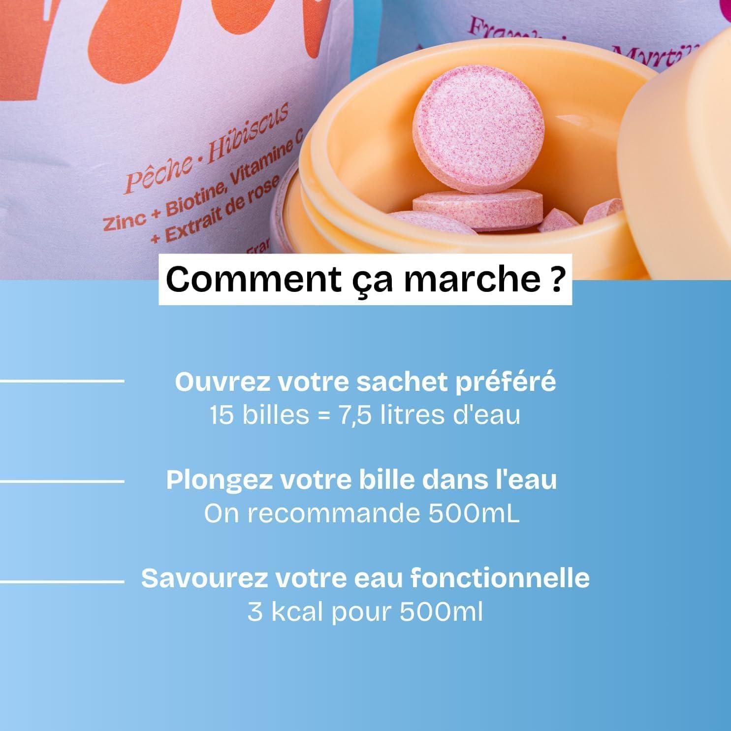 imageHYDROLOGY Eau Aromatise Pastilles sans sucre Boisson vitamine soutien immunitaire Hydratation quotidienne 15 pastilles effervescentes Vgan ampamp naturel Citron Vert Gingembre Immunit5 saveurs Gourde Bleue