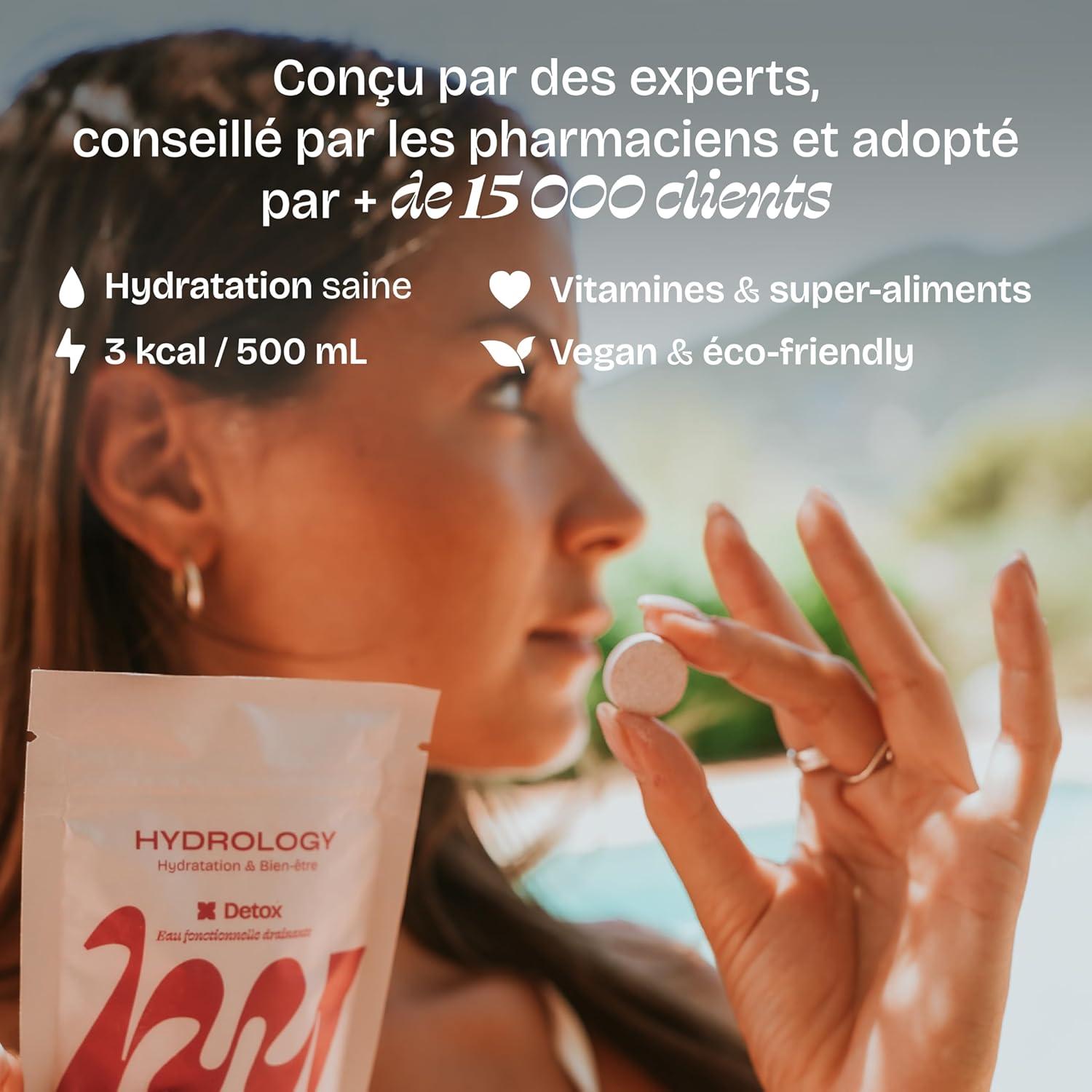 imageHYDROLOGY Eau Aromatise Pastilles sans sucre Boisson vitamine soutien immunitaire Hydratation quotidienne 15 pastilles effervescentes Vgan ampamp naturel Citron Vert Gingembre ImmunitFruits Rouges Sureau