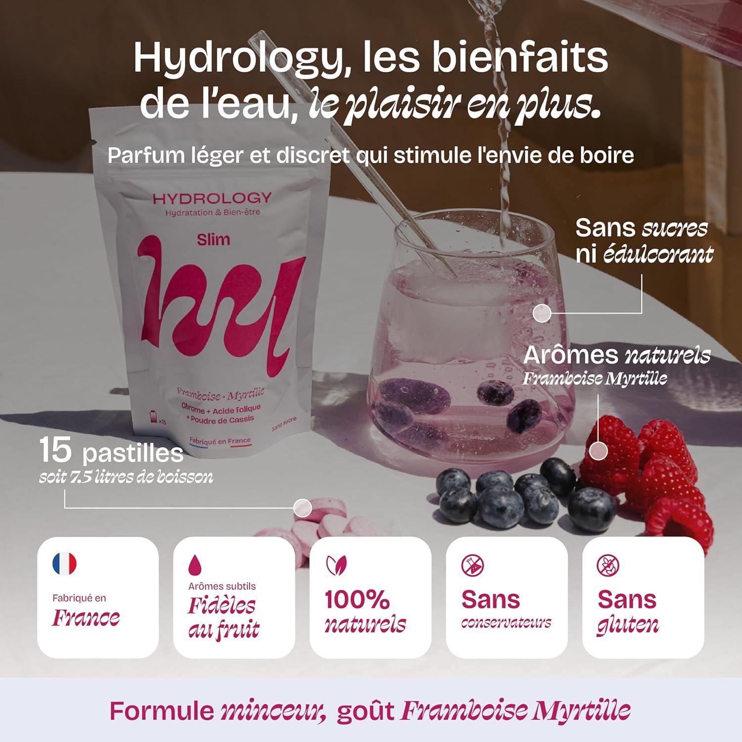 imageHYDROLOGY Eau Aromatise Pastilles sans sucre Boisson vitamine soutien immunitaire Hydratation quotidienne 15 pastilles effervescentes Vgan ampamp naturel Citron Vert Gingembre ImmunitFramboise Myrtille