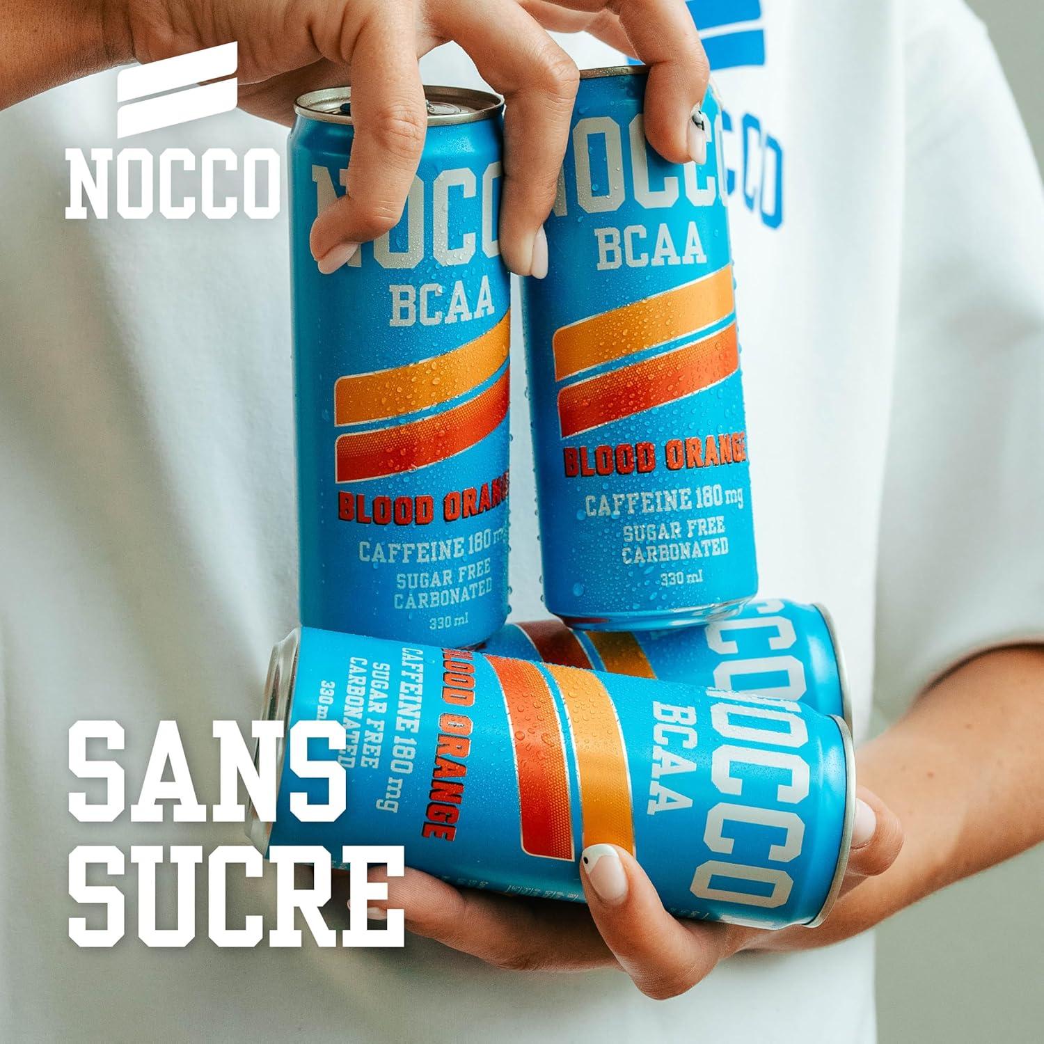 imageNOCCO Boisson nergissante got citron 180 mg cafine 24x330ml Boissons nergtiques Sans Sucre BCAA Limon Del SolBlood Orange