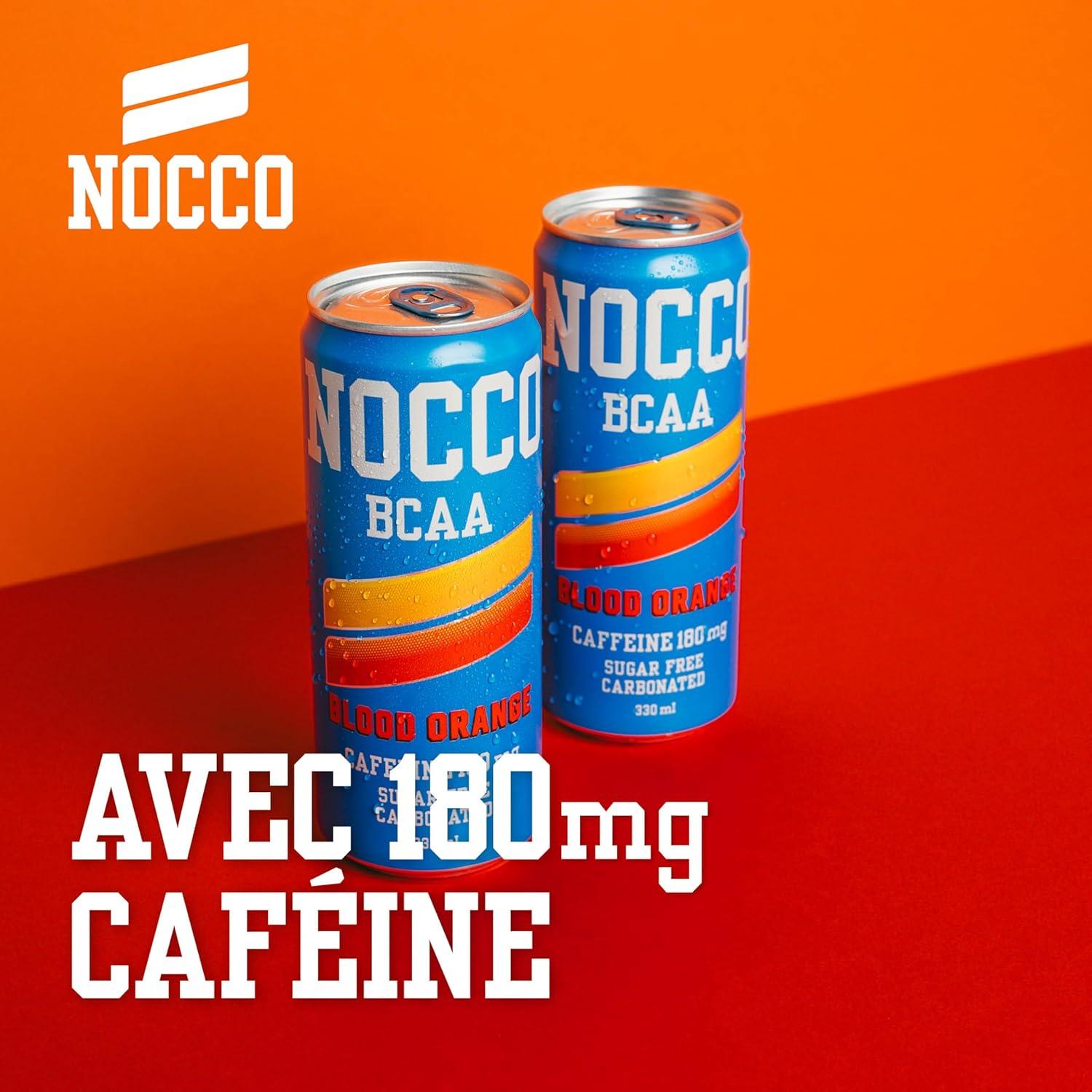 imageNOCCO Boisson nergissante got citron 180 mg cafine 24x330ml Boissons nergtiques Sans Sucre BCAA Limon Del SolBlood Orange
