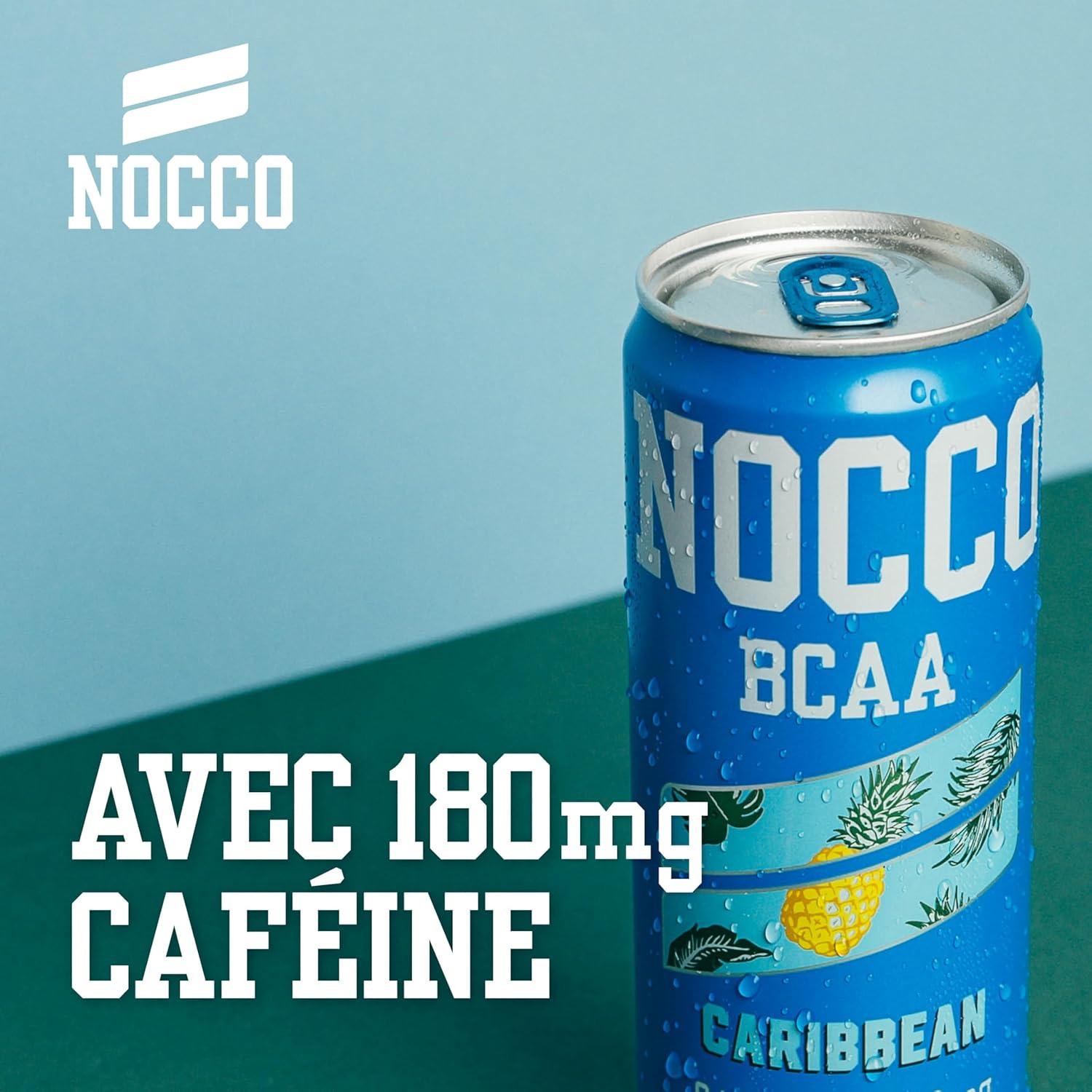 imageNOCCO Boisson nergissante got citron 180 mg cafine 24x330ml Boissons nergtiques Sans Sucre BCAA Limon Del SolCarabes