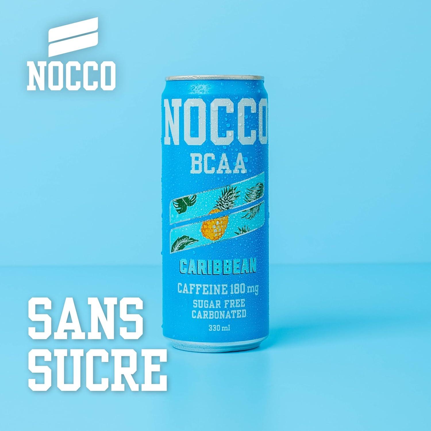 imageNOCCO Boisson nergissante got citron 180 mg cafine 24x330ml Boissons nergtiques Sans Sucre BCAA Limon Del SolCarabes