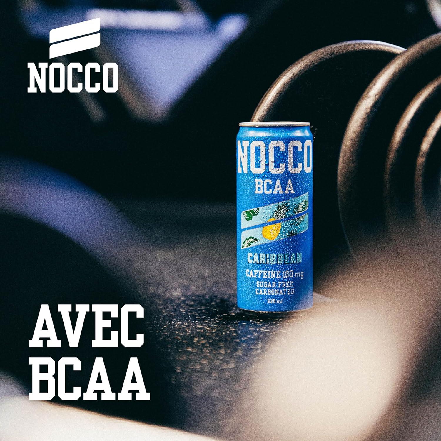 imageNOCCO Boisson nergissante got citron 180 mg cafine 24x330ml Boissons nergtiques Sans Sucre BCAA Limon Del SolCarabes