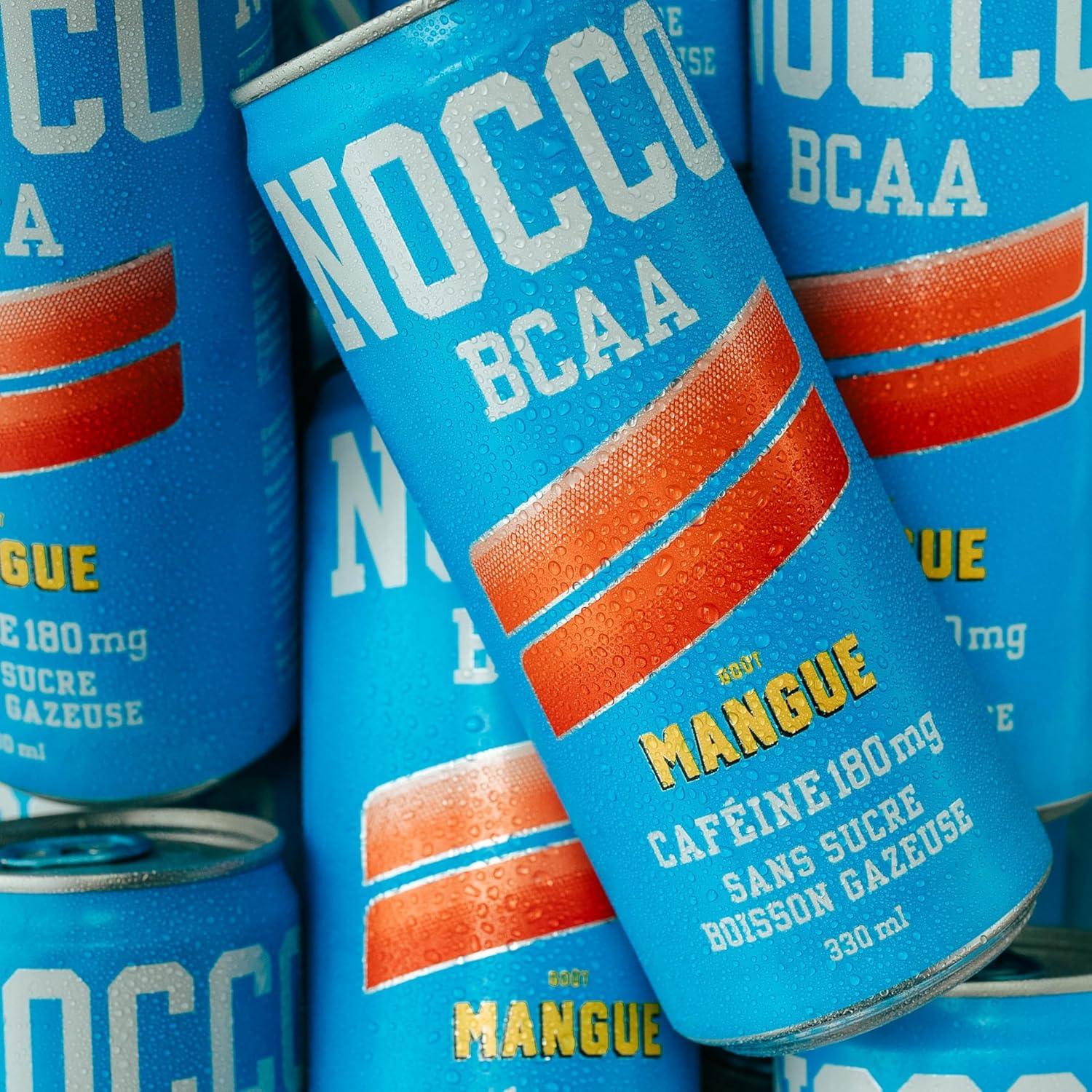 imageNOCCO Boisson nergissante got citron 180 mg cafine 24x330ml Boissons nergtiques Sans Sucre BCAA Limon Del SolMangue