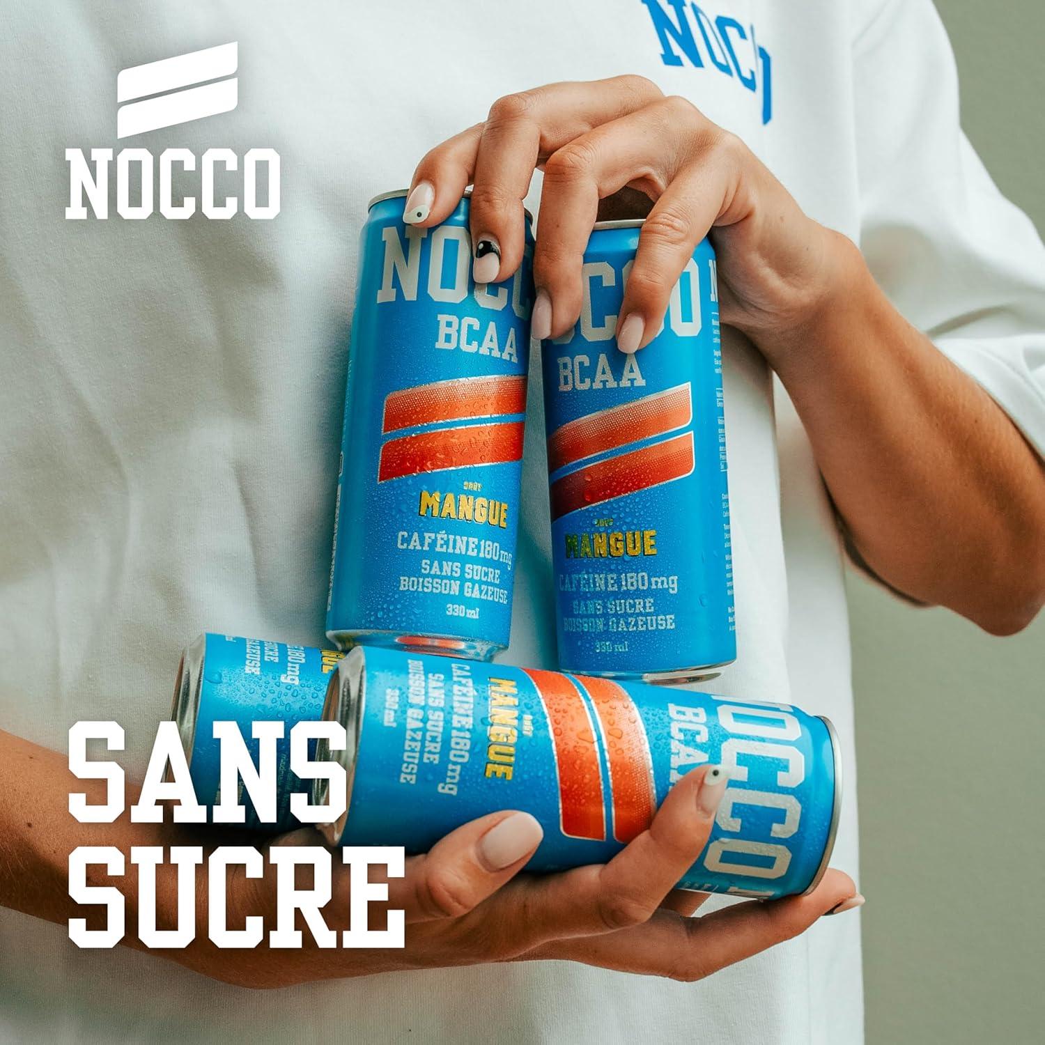 imageNOCCO Boisson nergissante got citron 180 mg cafine 24x330ml Boissons nergtiques Sans Sucre BCAA Limon Del SolMangue