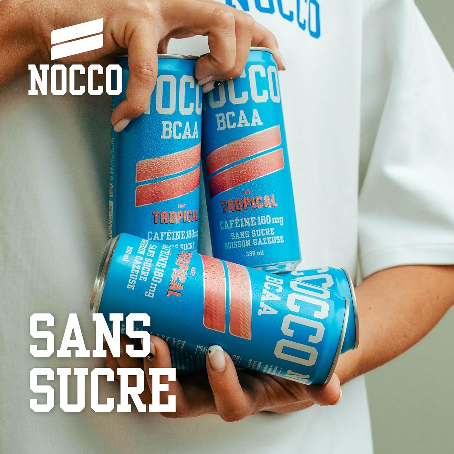 imageNOCCO Boisson nergissante got citron 180 mg cafine 24x330ml Boissons nergtiques Sans Sucre BCAA Limon Del SolTropical