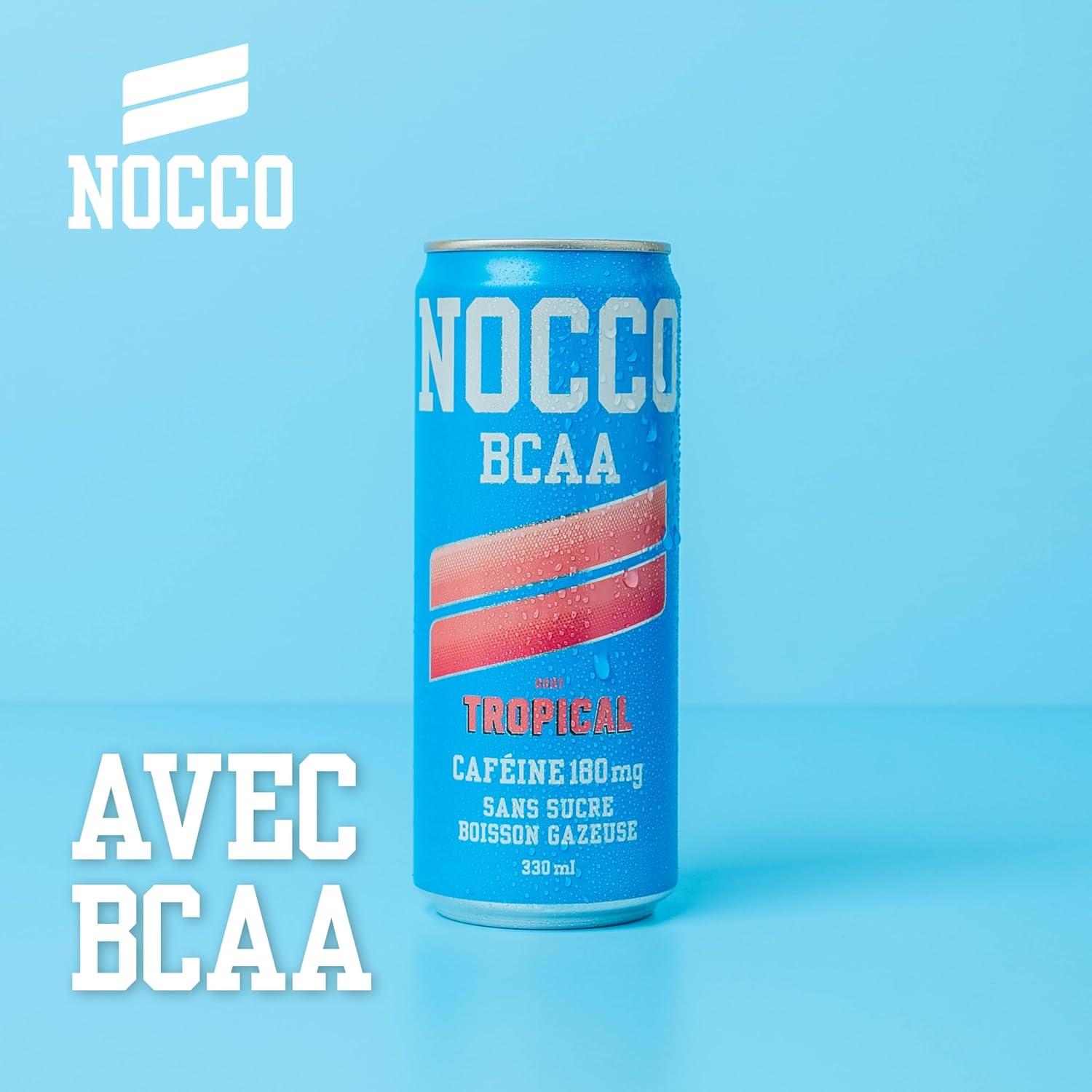 imageNOCCO Boisson nergissante got citron 180 mg cafine 24x330ml Boissons nergtiques Sans Sucre BCAA Limon Del SolTropical