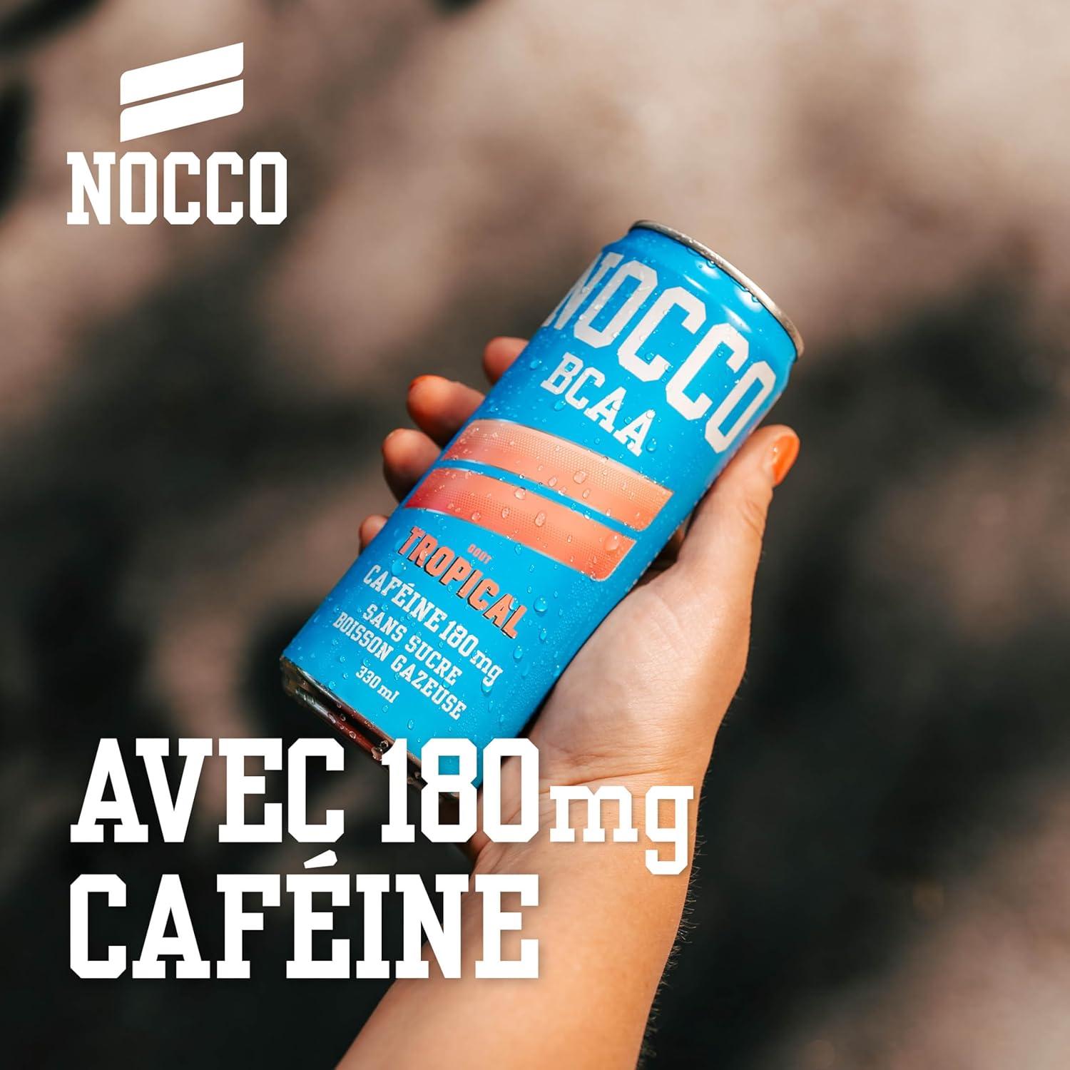 imageNOCCO Boisson nergissante got citron 180 mg cafine 24x330ml Boissons nergtiques Sans Sucre BCAA Limon Del SolTropical
