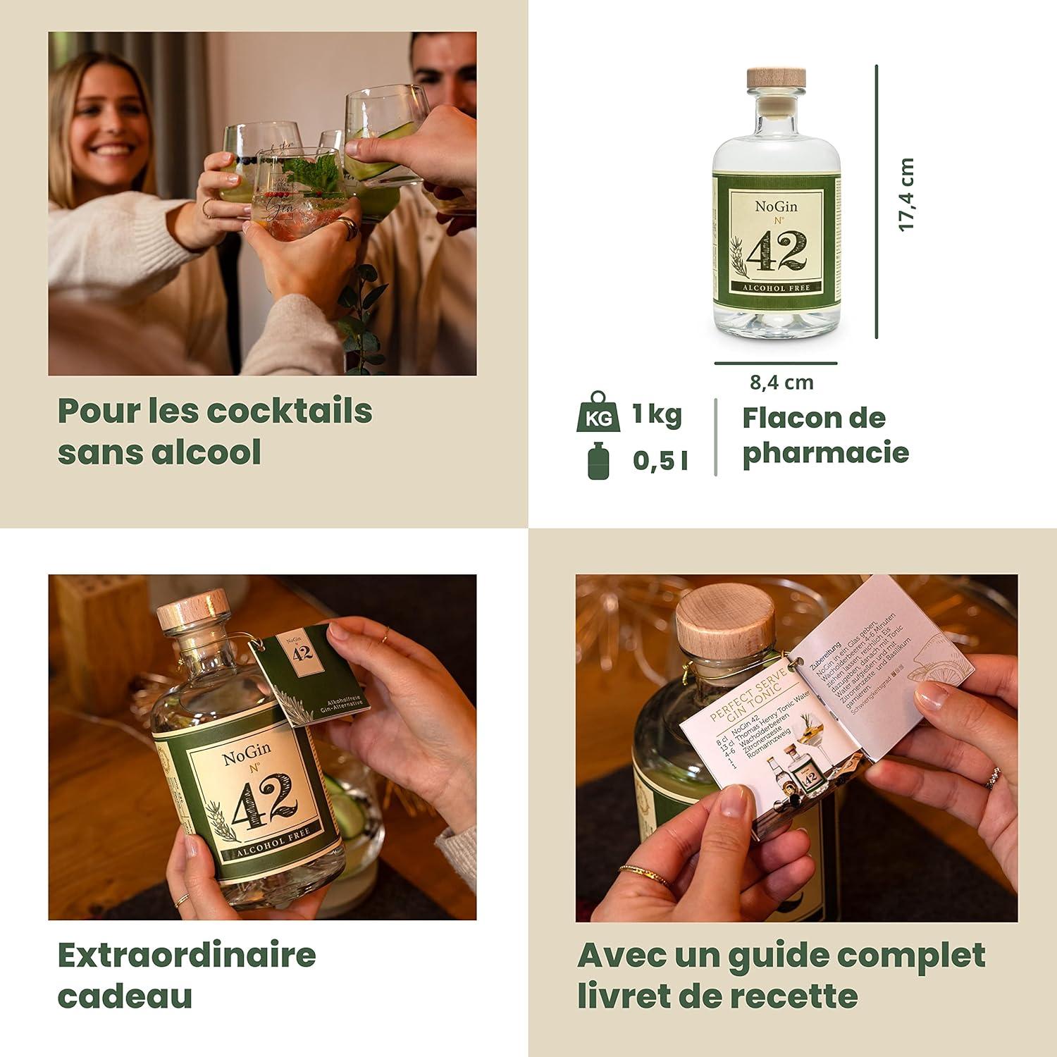 imageNoGin 42 Lalternative au gin sans alcool avec les pices originales du Gin 42 jnpr Sans sucre Compagnon idal pour les cocktails sans alcool A servir avec leau tonique Thomas Henry