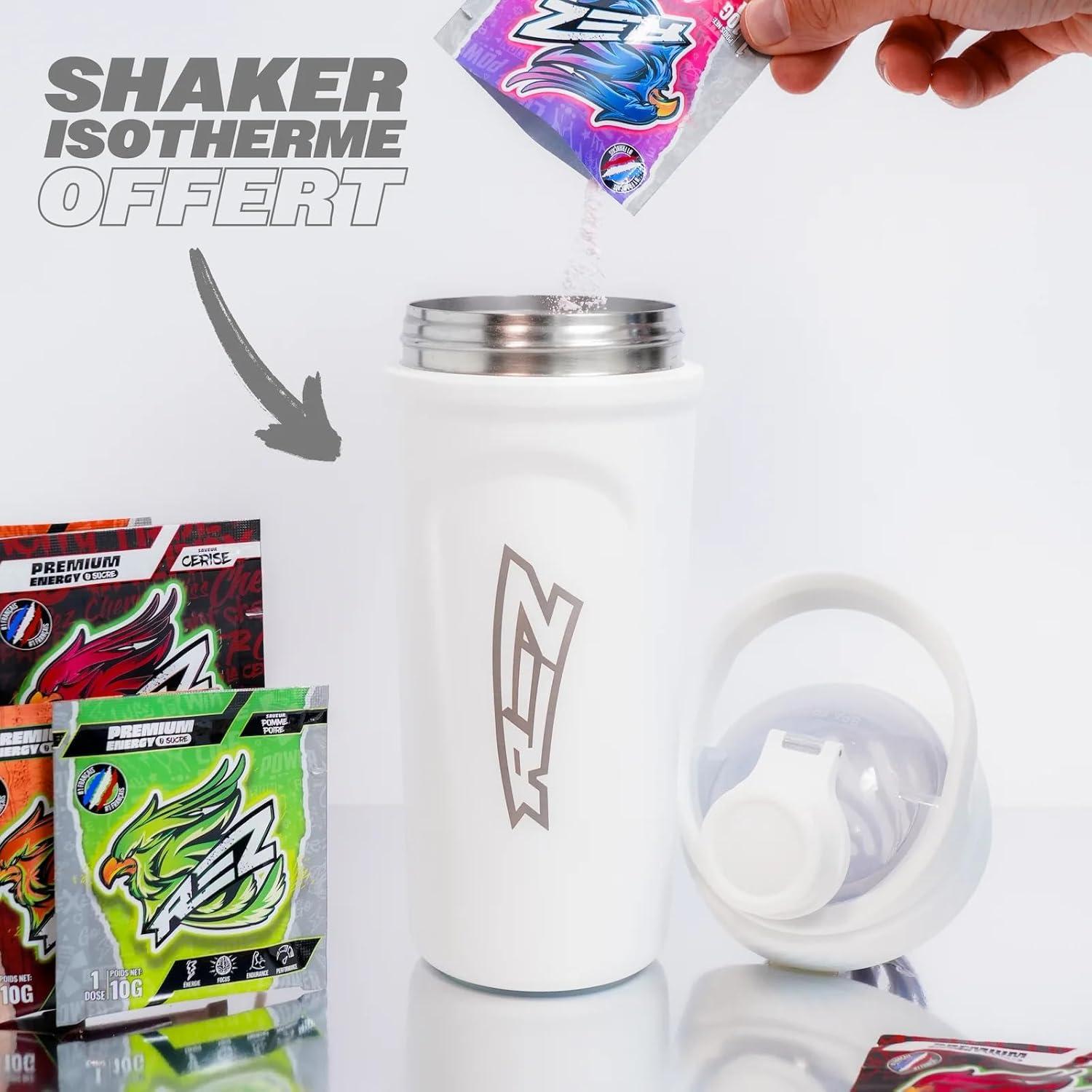 imageREZ Pack Starter Energy Drink en Poudre Boisson nergisante SANS sucre Colorants et Armes Naturels Seulement 30 calories Fabriqu en France Standard