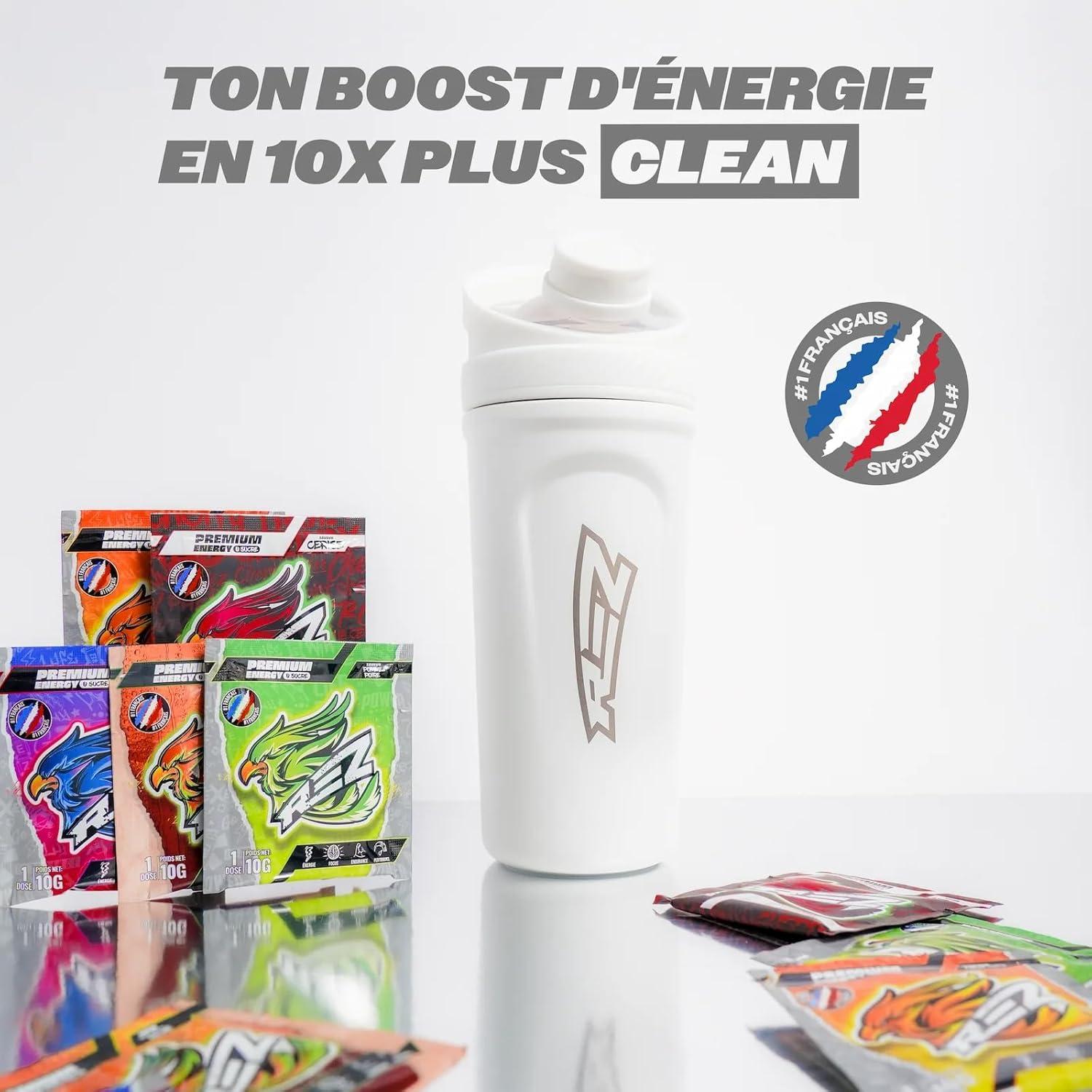 imageREZ Pack Starter Energy Drink en Poudre Boisson nergisante SANS sucre Colorants et Armes Naturels Seulement 30 calories Fabriqu en France Standard
