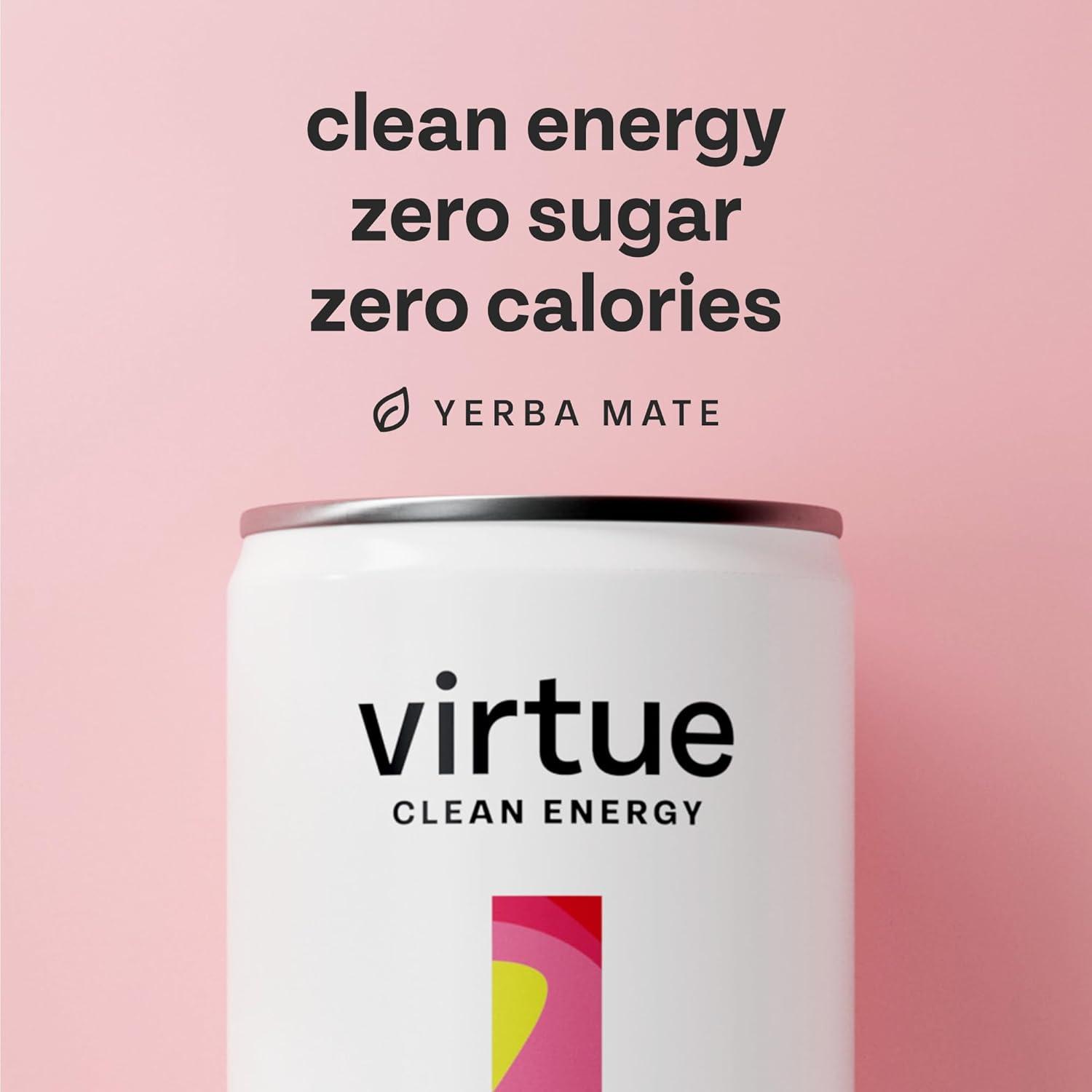 imageVirtue Yerba Mate Boisson nergisante Naturelle Sans Sucre Sans Calories Vgtalien Sans gluten Ctogne Vitamine B Fruits TropicauxFraises et Citron Vert