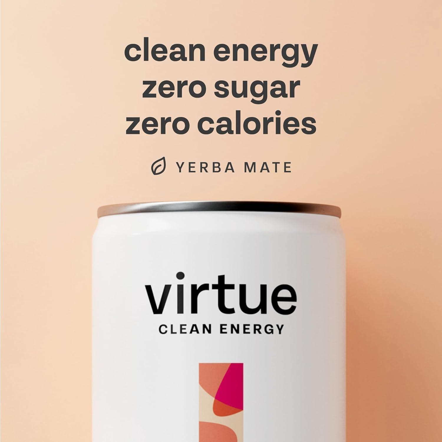 imageVirtue Yerba Mate Boisson nergisante Naturelle Sans Sucre Sans Calories Vgtalien Sans gluten Ctogne Vitamine B Fruits TropicauxPche et Framboise