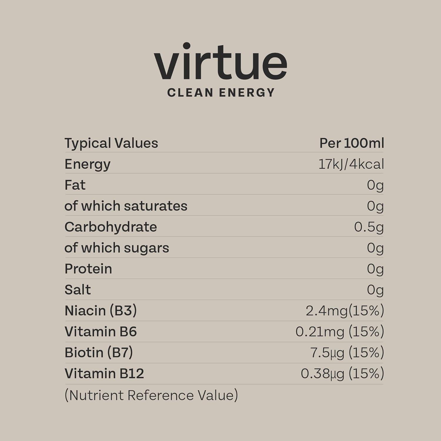 imageVirtue Yerba Mate Boisson nergisante Naturelle Sans Sucre Sans Calories Vgtalien Sans gluten Ctogne Vitamine B Fruits TropicauxPche et Framboise
