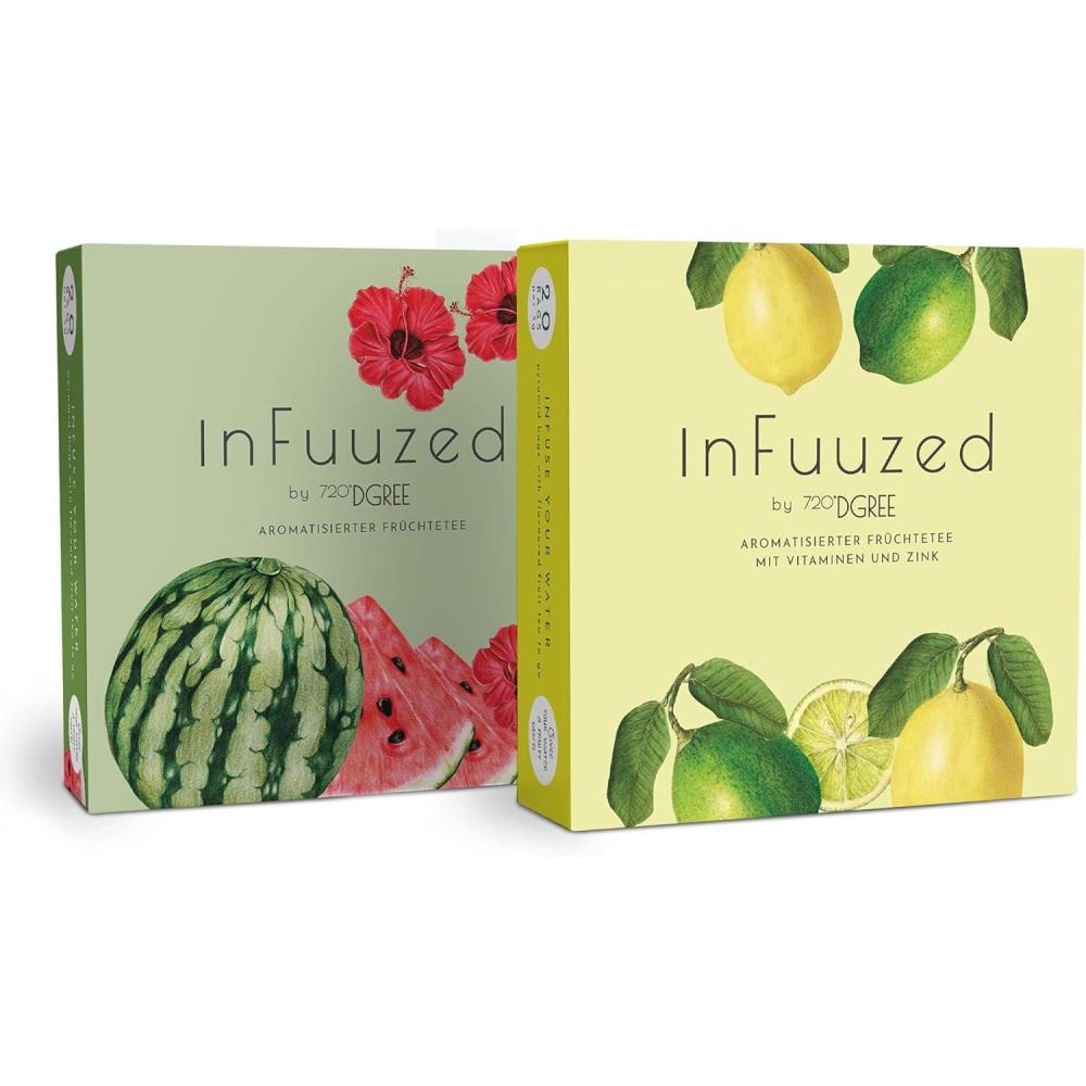 image720DGREE Got pour leau quotInFuuzedquot Paquet 5 Sortes Boisson froide sans Sucre et Calories Boissons naturellement dlicieuses pour ta gourde LAlternative aux limonade th glac siropMelon citron vert
