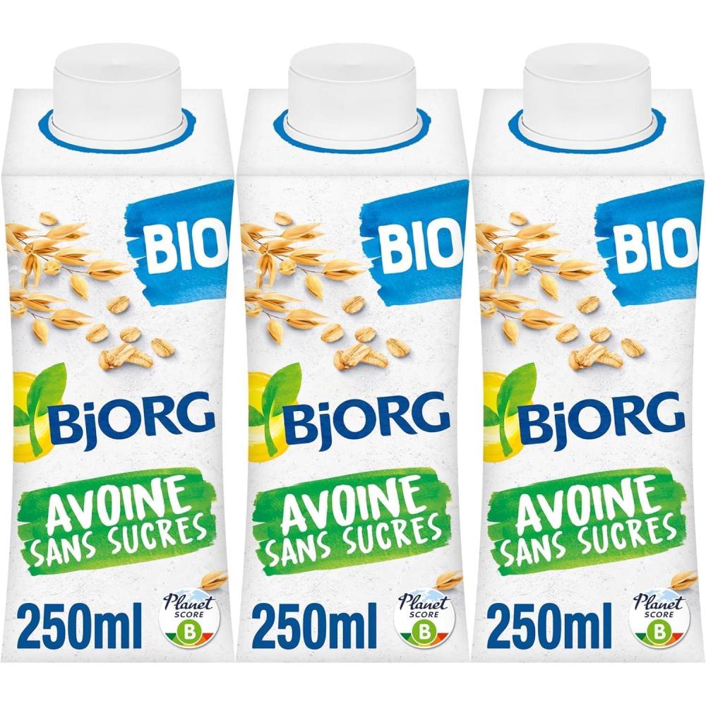 imageBJORG Boisson Avoine Boisson Vgtale Bio Sans Sucres Ajouts Pauvre En Matires Grasses Format Familial 3 x 1L250 ml Lot de 3