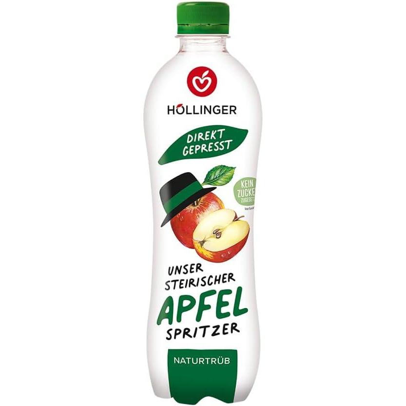 imageHLLINGER Spritzer de Pomme Steirischer Naturtrb Boisson Ptillante Sans Sucre Ajout Vgtalien 500ml