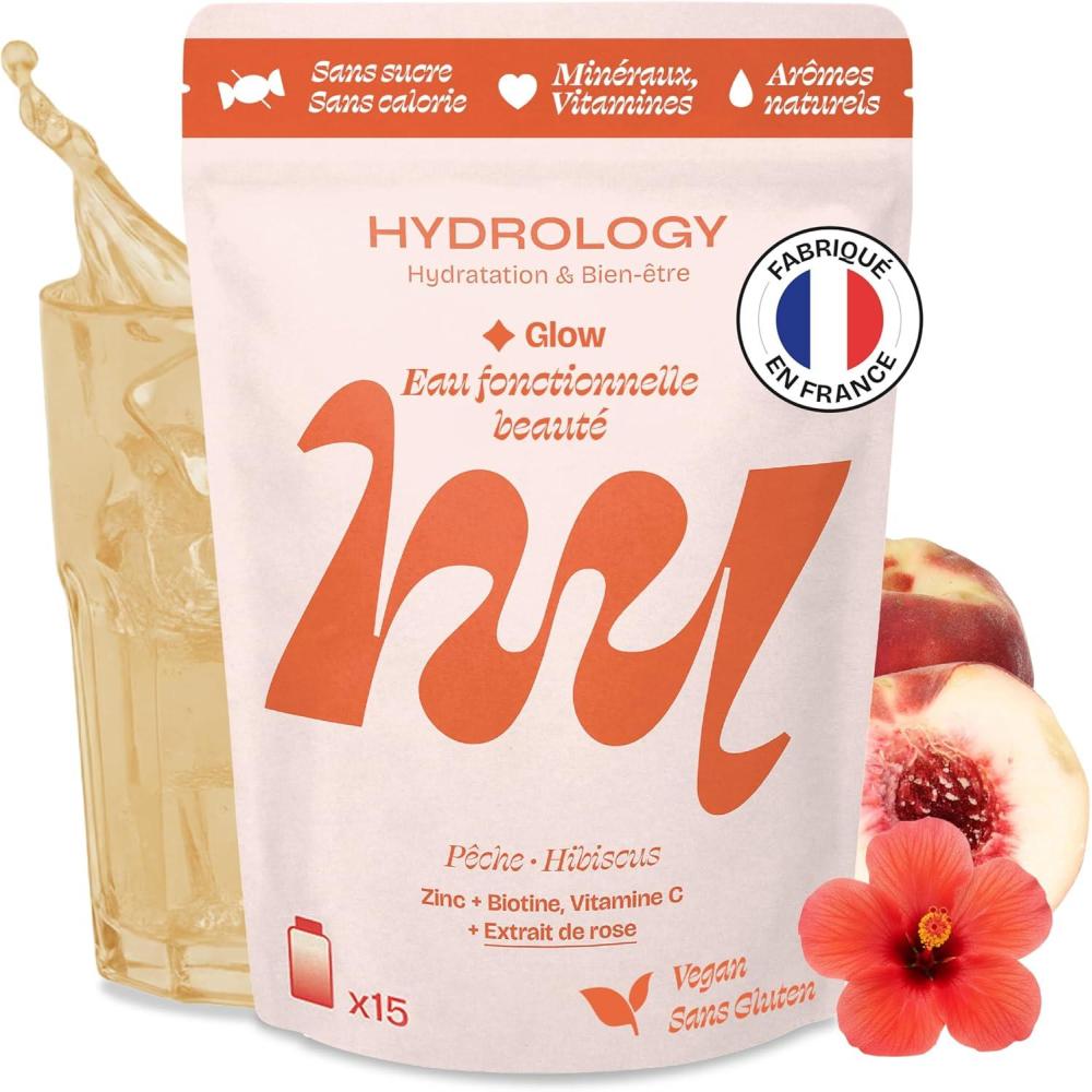 imageHYDROLOGY Eau Aromatise Pastilles sans sucre Boisson vitamine soutien immunitaire Hydratation quotidienne 15 pastilles effervescentes Vgan ampamp naturel Citron Vert Gingembre ImmunitPche Hibiscus