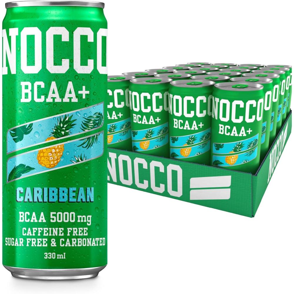 imageNOCCO Boisson nergissante got citron 180 mg cafine 24x330ml Boissons nergtiques Sans Sucre BCAA Limon Del SolCarabes BCAA