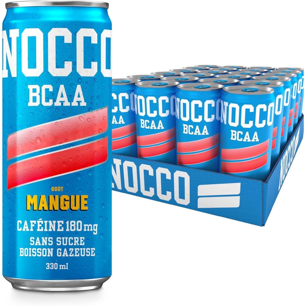 imageNOCCO Boisson nergissante got citron 180 mg cafine 24x330ml Boissons nergtiques Sans Sucre BCAA Limon Del SolMangue