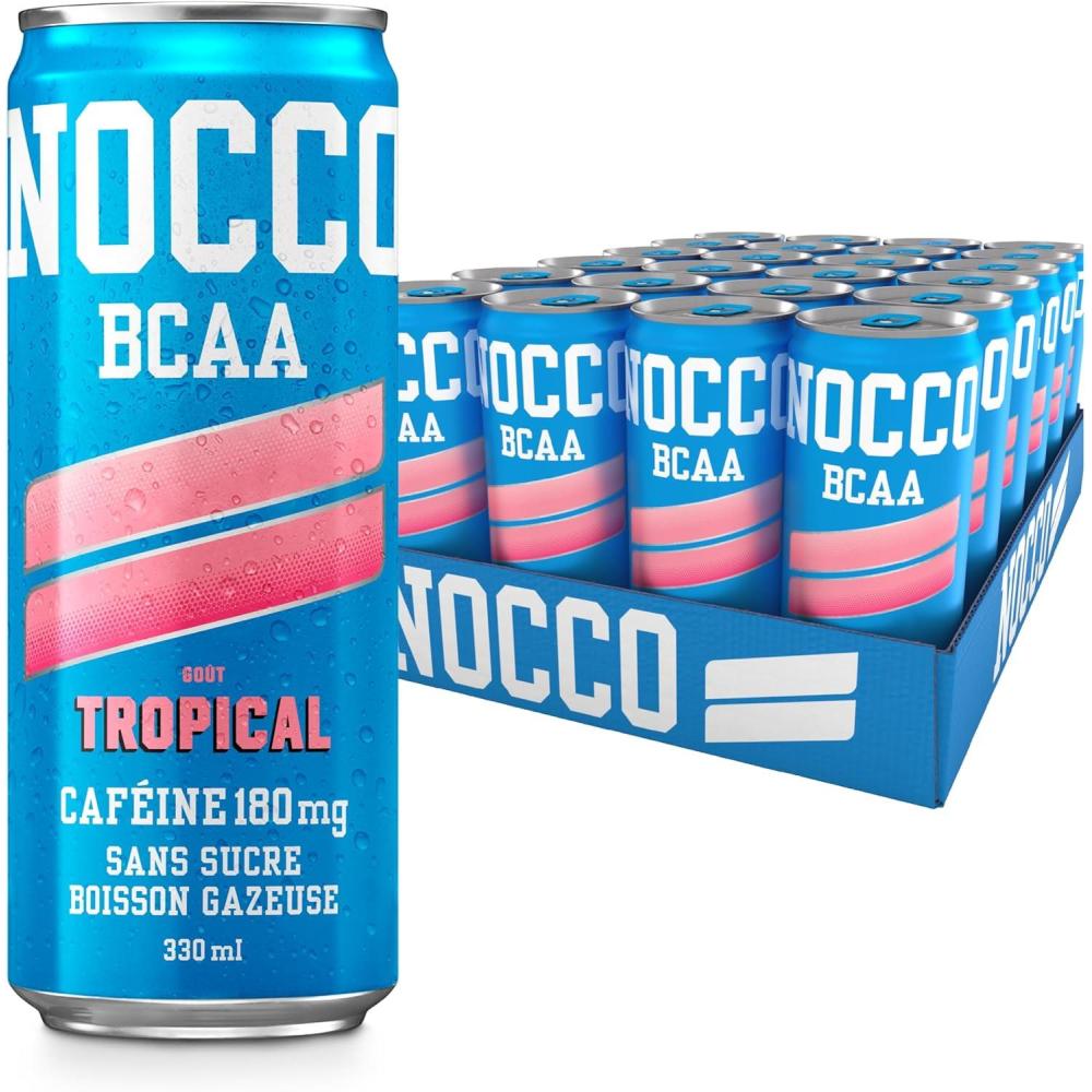 imageNOCCO Boisson nergissante got citron 180 mg cafine 24x330ml Boissons nergtiques Sans Sucre BCAA Limon Del SolTropical