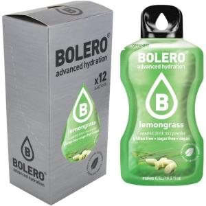 Bolero LEMONGRASS 24x3g | Poudre pour boisson sans sucre, édulcorée à la stévia + vitamine C | convient aux enfants, aux sportifs et aux diabétiques | sans gluten