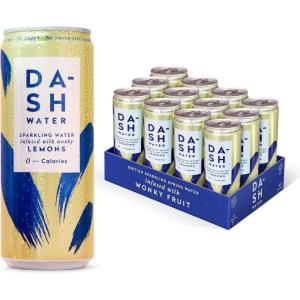 Dash Water Citron Vert – 12x Eaux pétillantes aromatisées au citron vert. SANS Sucre, SANS Édulcorant, SANS calories – Infusées avec des Fruits rejetés (12x330ml)(Citron)