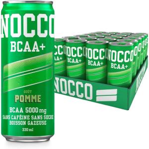 NOCCO Boisson énergissante goût citron 180 mg caféine 24x330ml Boissons énergétiques, Sans Sucre BCAA (Limon Del Sol)(Pomme)