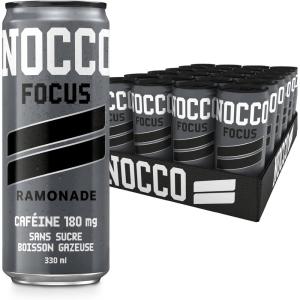 NOCCO Boisson énergissante goût citron 180 mg caféine 24x330ml Boissons énergétiques, Sans Sucre BCAA (Limon Del Sol)(Ramonade)