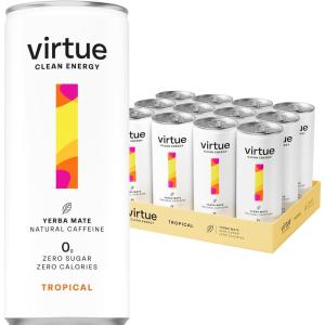 Virtue Yerba Mate – Boisson Énergisante Naturelle – Sans Sucre, Sans Calories, Végétalien, Sans gluten, Cétogène, Vitamine B (Fruits Tropicaux)(Fruits Tropicaux)