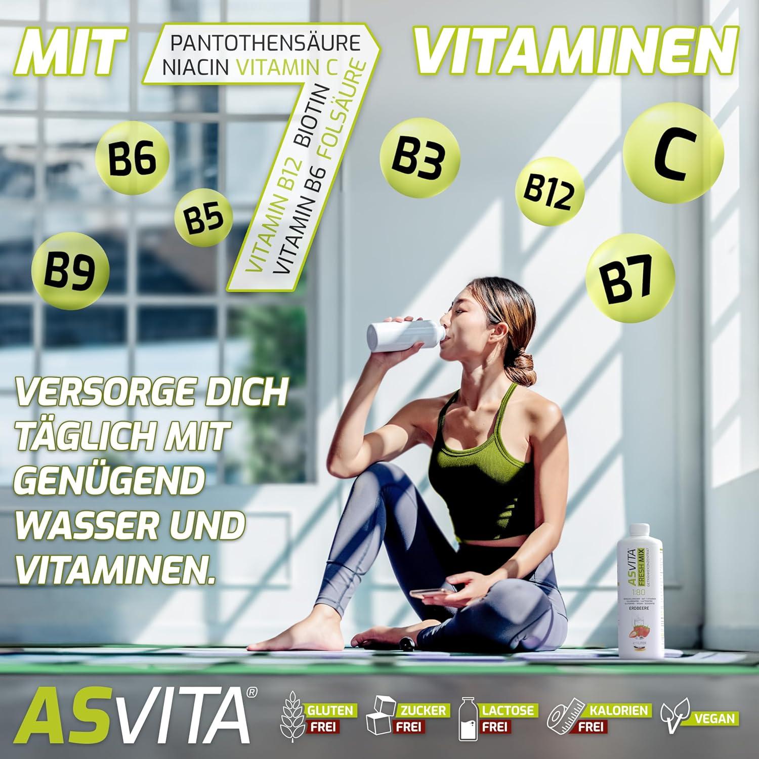 imageAsVita Sirop sans sucre ASVita Fresh Mix 180 Bouteille de 1 litre Sirop de boisson sans sucre 26 dlicieuses saveurs th glac et pommeth glac cerise