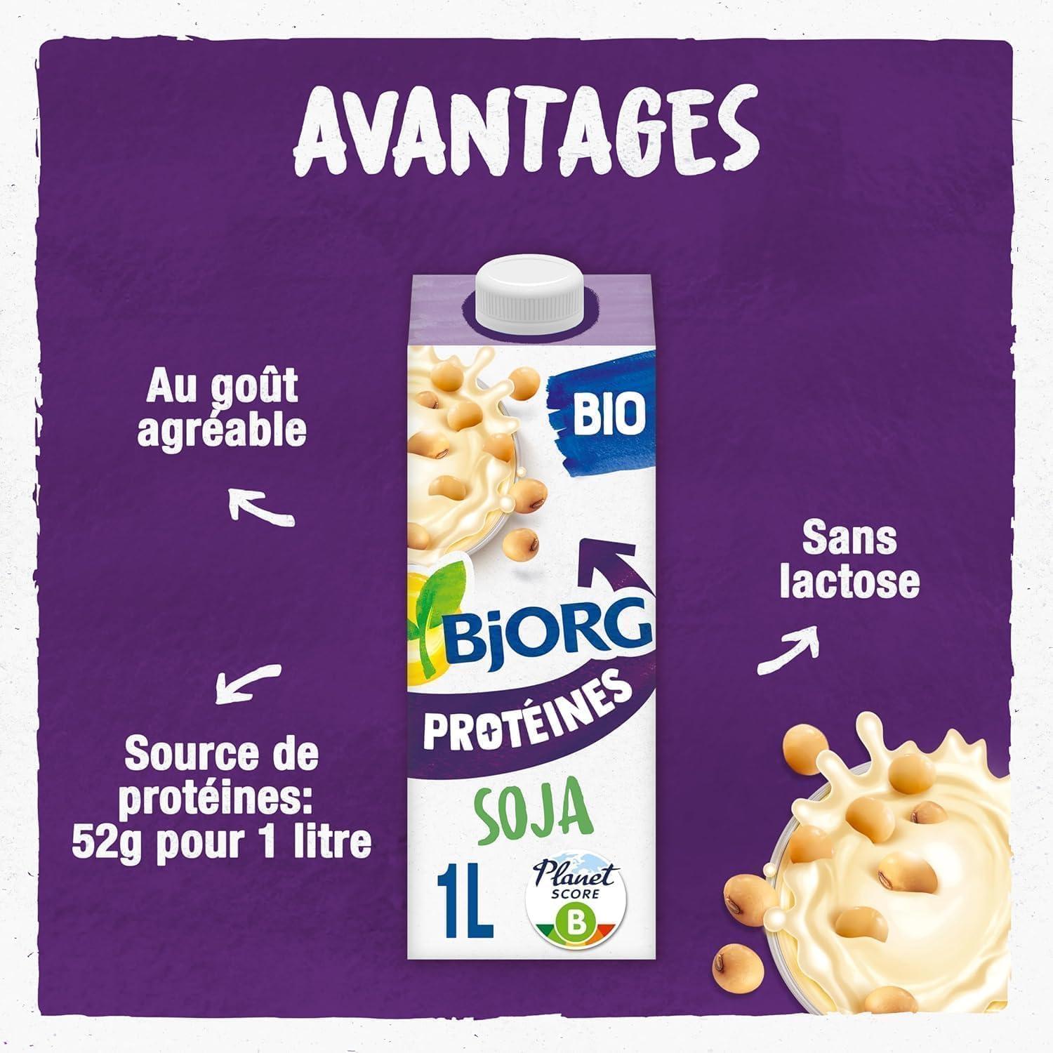 imageBJORG Boisson Vgtale Soja Sans Sucres Boisson Bio Riche en Protines 1 L x 6Protine