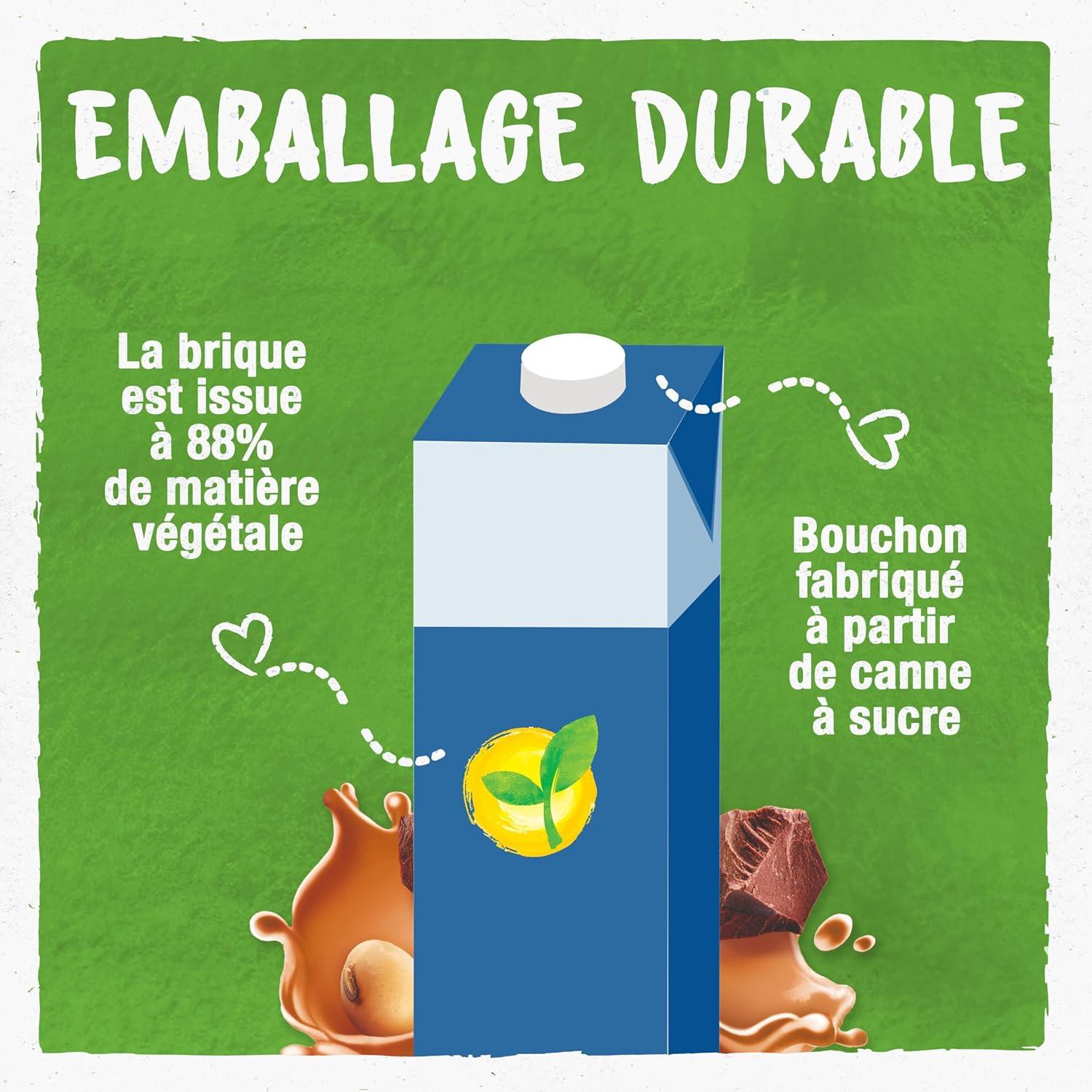 imageBJORG Boisson Vgtale Soja Sans Sucres Boisson Bio Riche en Protines 1 L x 6Soja Chocolat 1L