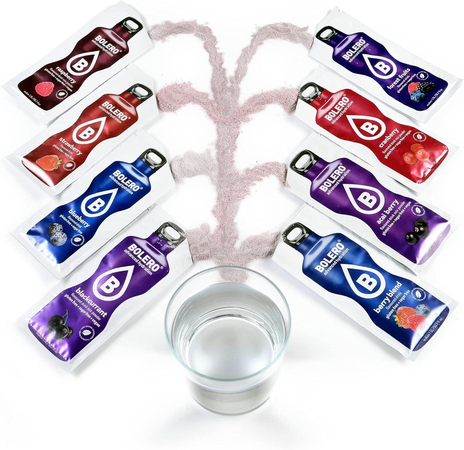 imageBoisson Bolro BERRY MIX 24x9g I boisson rafrachissante en poudre sans sucre dulcore la stvia Vitamine C pour diabtiques armes de baies boissons pour la famille et les amis