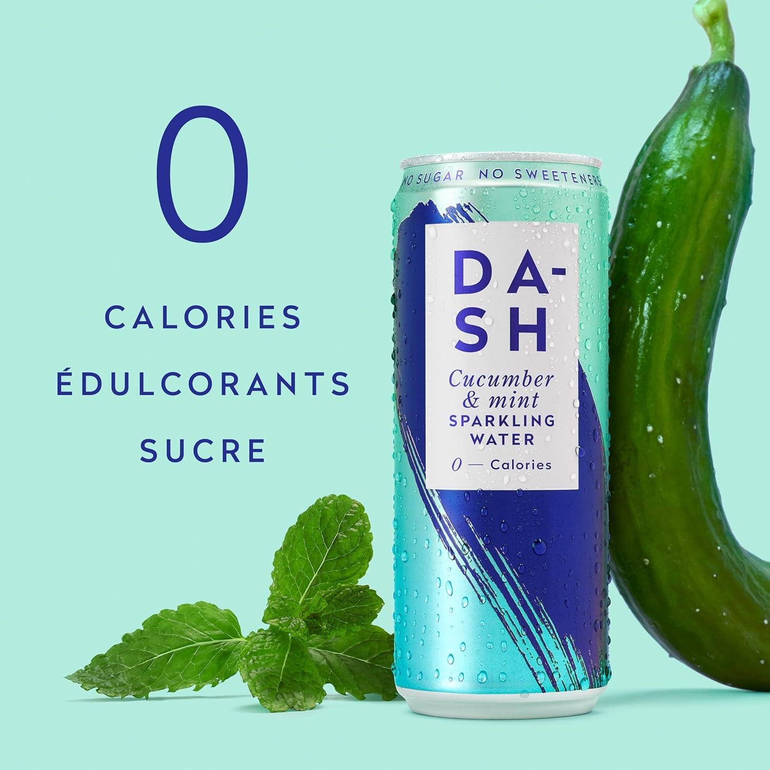 imageDASH Water Concombre Menthe 12x Eaux ptillantes aux extraits de concombre et menthe et armes natrels SANS Sucre SANS dulcorant SANS calories Infuses avec des Fruits rejets 12x330ml
