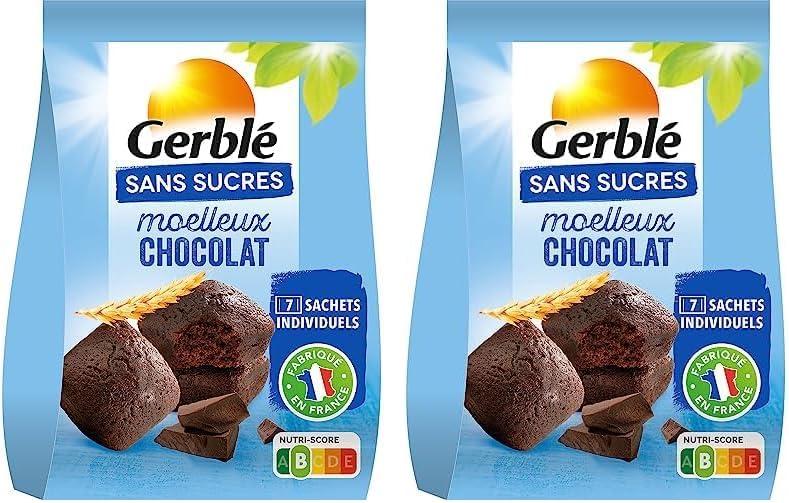 imageGerbl Moelleux Saveur Citron Sans Sucres Gteaux Moelleux au Citron Sans Huile de Palme Format Individuel Pratique 196g 7 sachetsChocolat