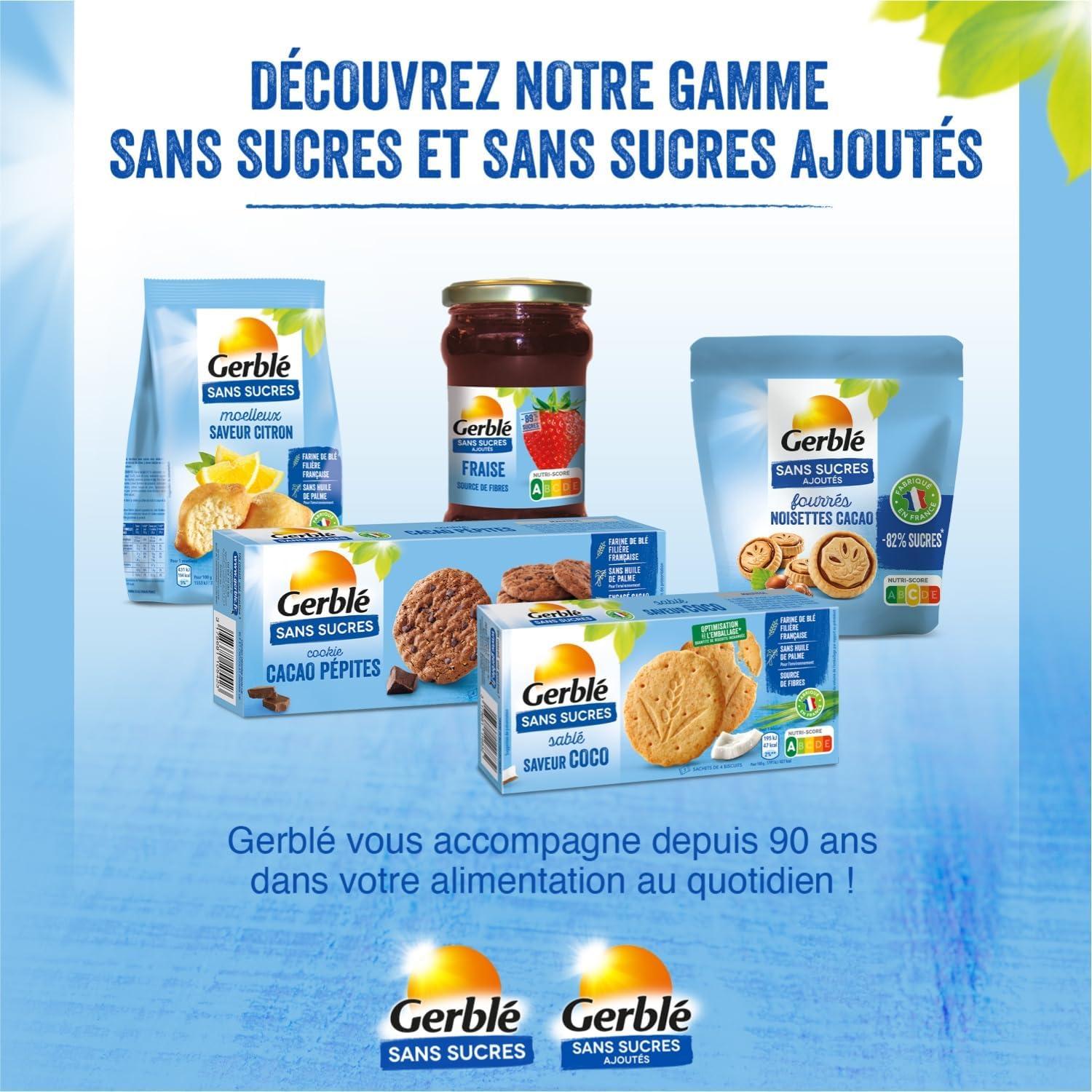 imageGerbl Moelleux Saveur Citron Sans Sucres Gteaux Moelleux au Citron Sans Huile de Palme Format Individuel Pratique 196g 7 sachetsCitron