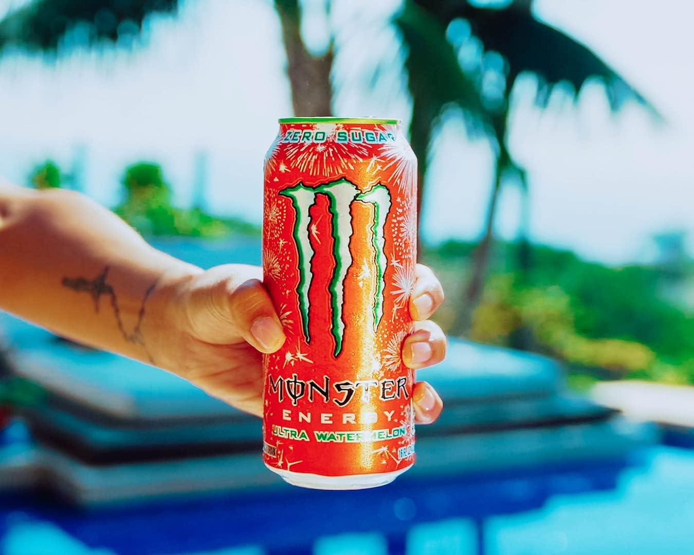 imageMonster Energy Ultra Fiesta Lot de 24 boissons nergisantes sans sucre la mangue 473 mlPastque