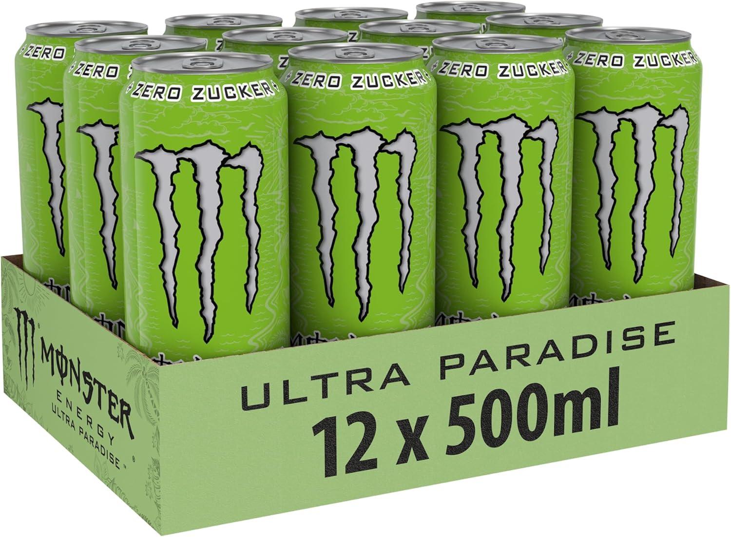 imageMonster Energy Ultra Fiesta Lot de 24 boissons nergisantes sans sucre la mangue 473 mlPomme