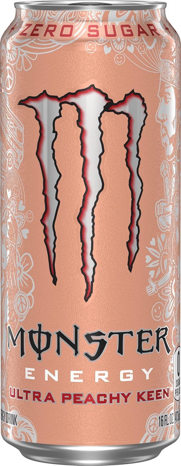 imageMonster Energy Ultra Fiesta Lot de 24 boissons nergisantes sans sucre la mangue 473 mlUltra Peachy Keen