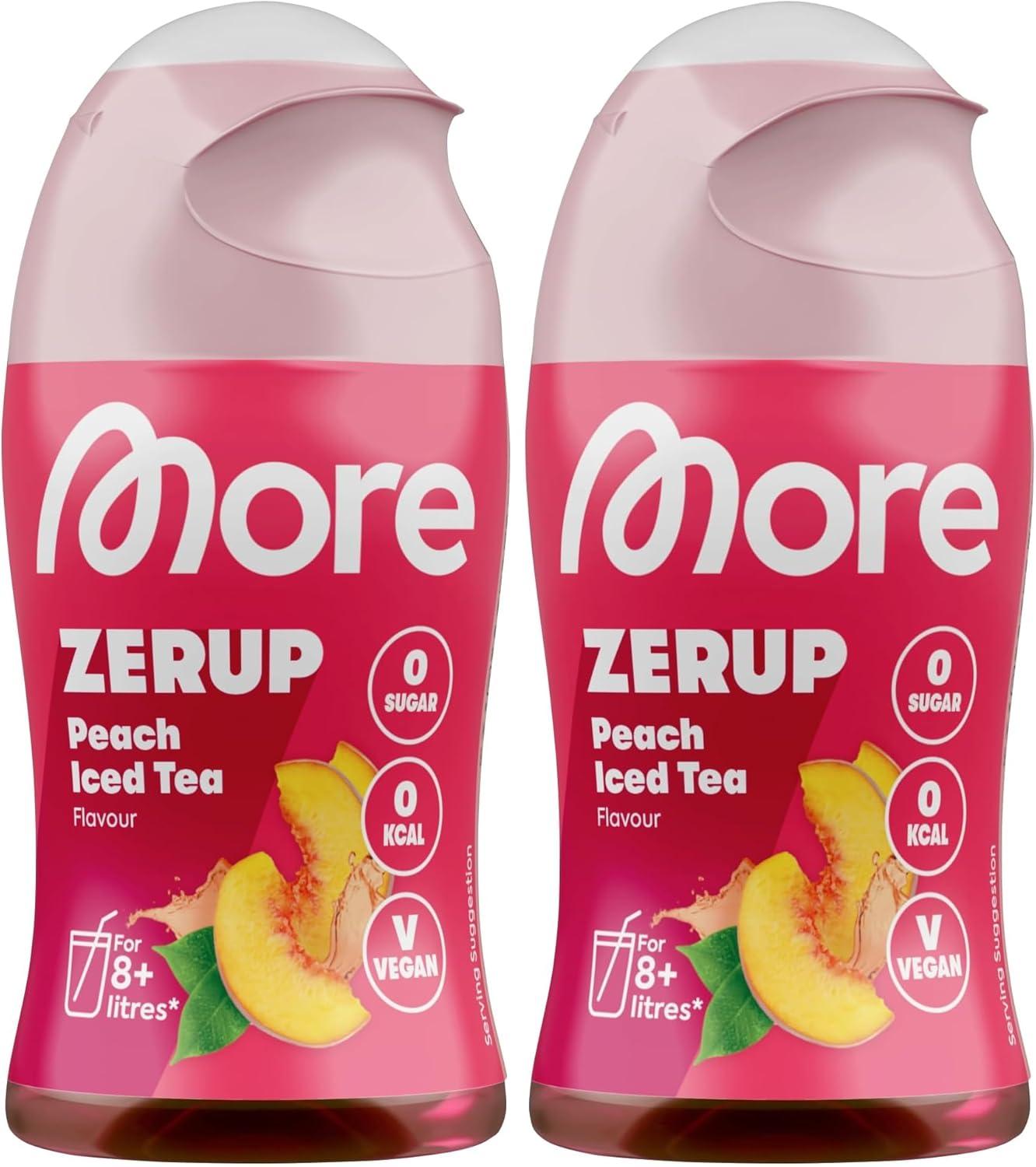 imageMore Zerup th glac la pche 65 ml pour jusqu 8 l de boisson prte lemploi sirop sans sucre avec de vrais extraits de fruits vgtalien zro calories fabriqu en AllemagnePeach Ice Tea