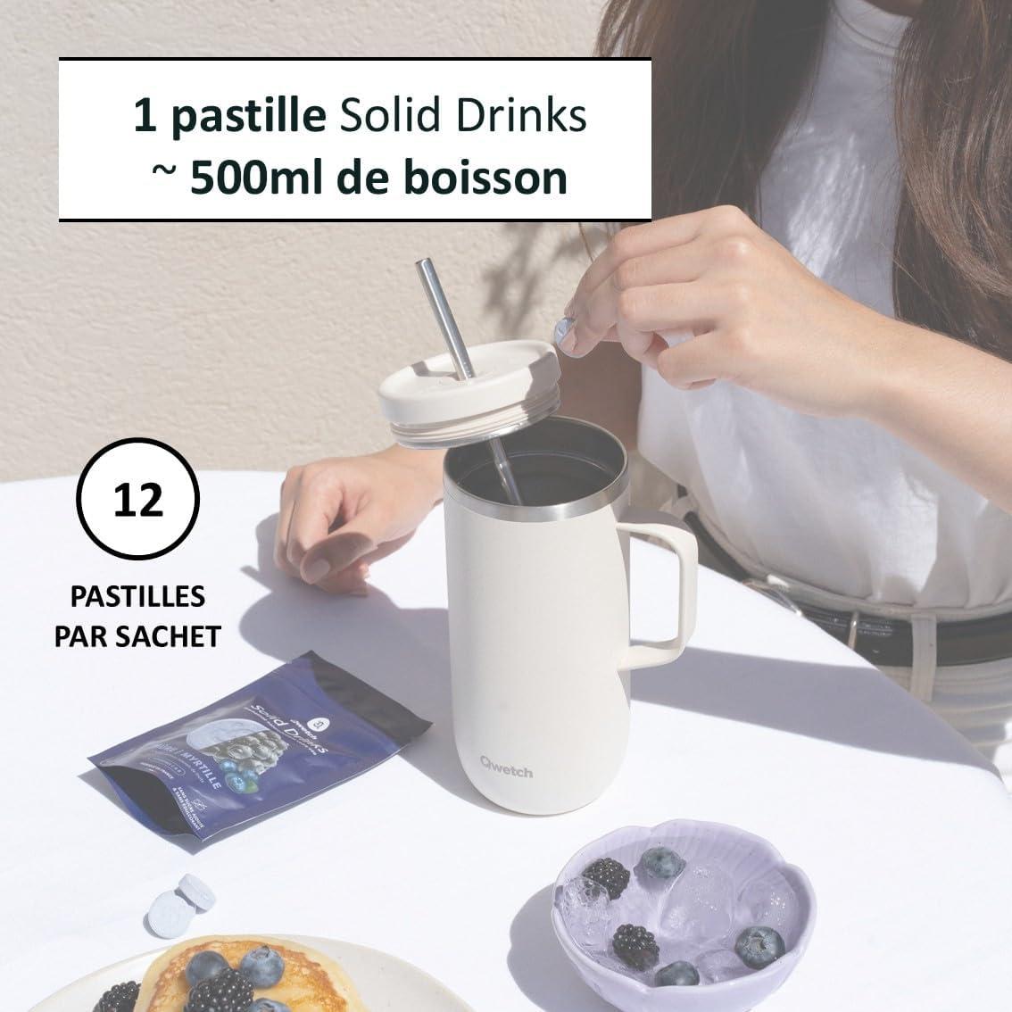 imageQwetch SOLID DRINKS 12 Pastilles dhydratation avec Vitamines C ampamp B Boisson Sans Sucres Saveurs Mre ampamp Myrtille Vegan Zro Calories Fabriqu en France