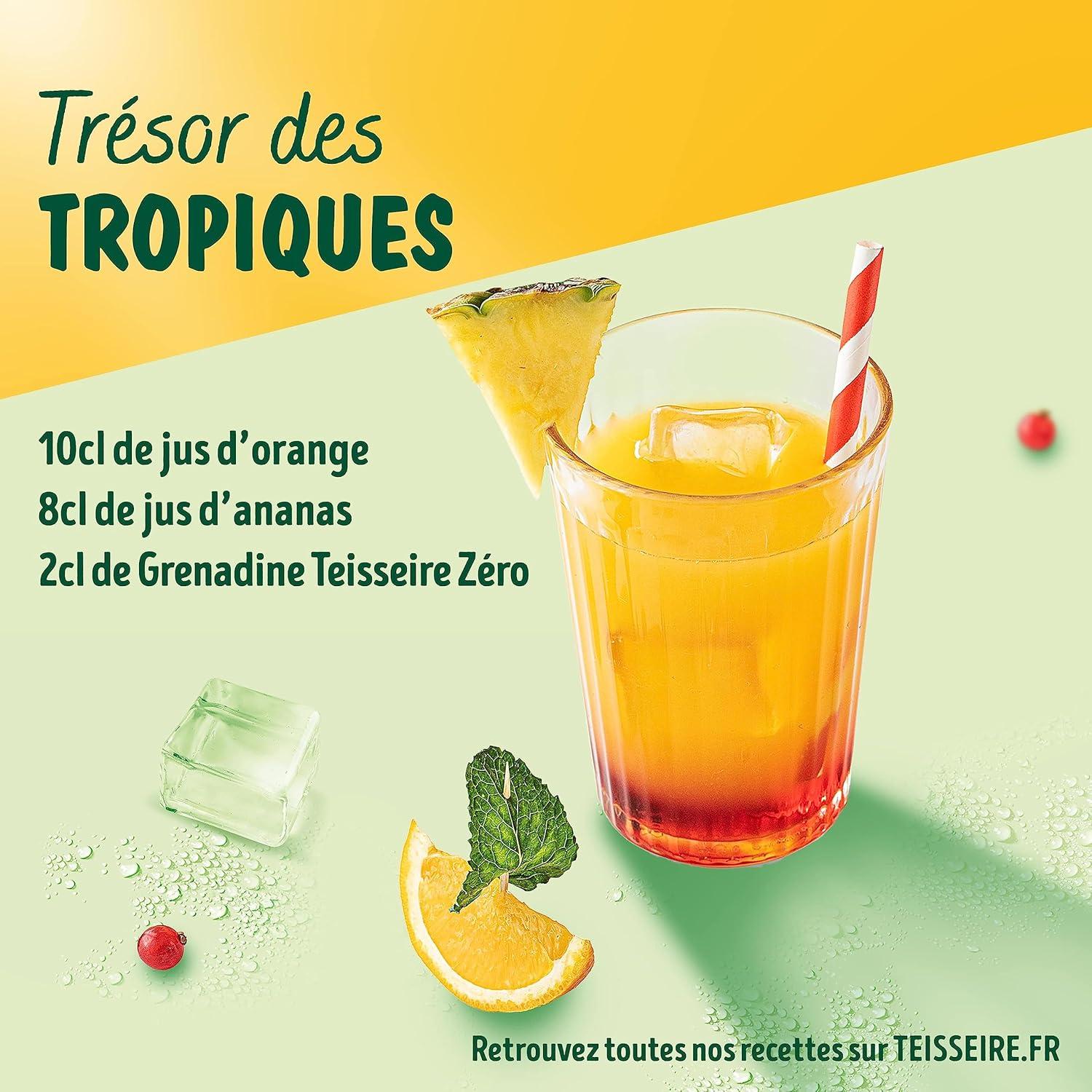 imageTeisseire Grenadine Zero Sucres pour Boissons Rafrachissantes Cocktails 60cl