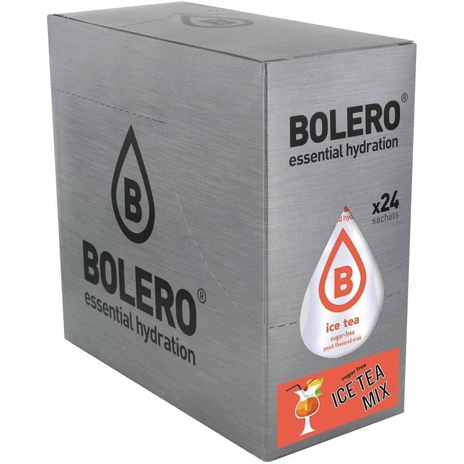 imageBolero ICE TEA MIX  24x8g I boisson rafrachissante en poudre non alcoolise sans sucre  la Stevia  le choix des diabtiques  Saveurs de th glac au citron  la pche et aux fruits de la passion