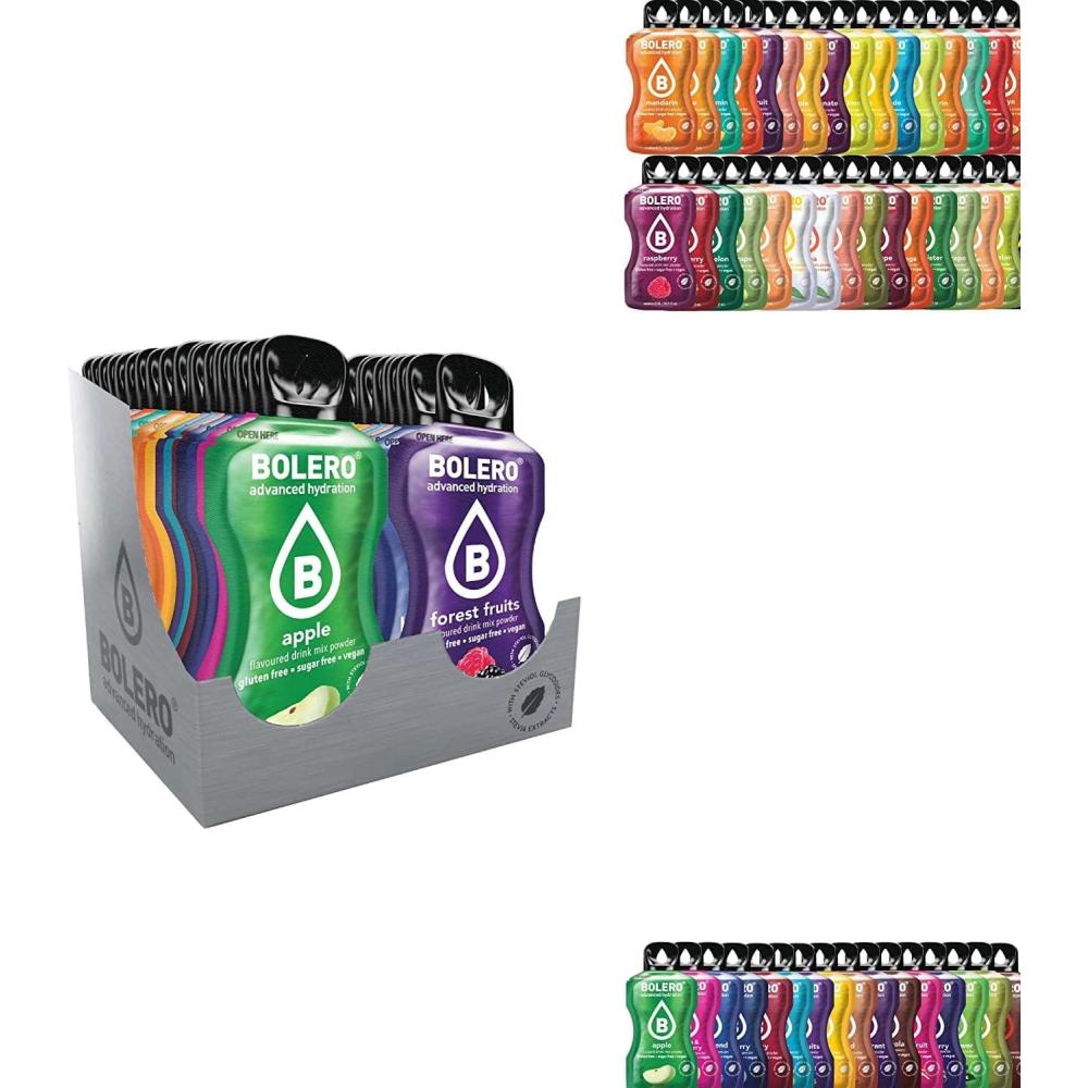imageBolero boissons MIX STICKS 74x3g I rafrachissante en poudre sans sucre dulcore la stvia pour diabtiques et sportifs hypocalorique la vitamine C