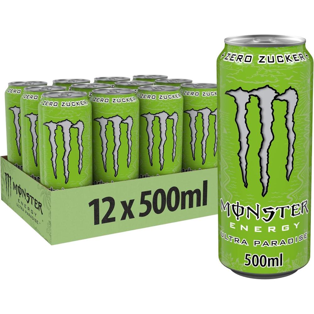 imageMonster Energy Ultra Fiesta Lot de 24 boissons nergisantes sans sucre la mangue 473 mlPomme