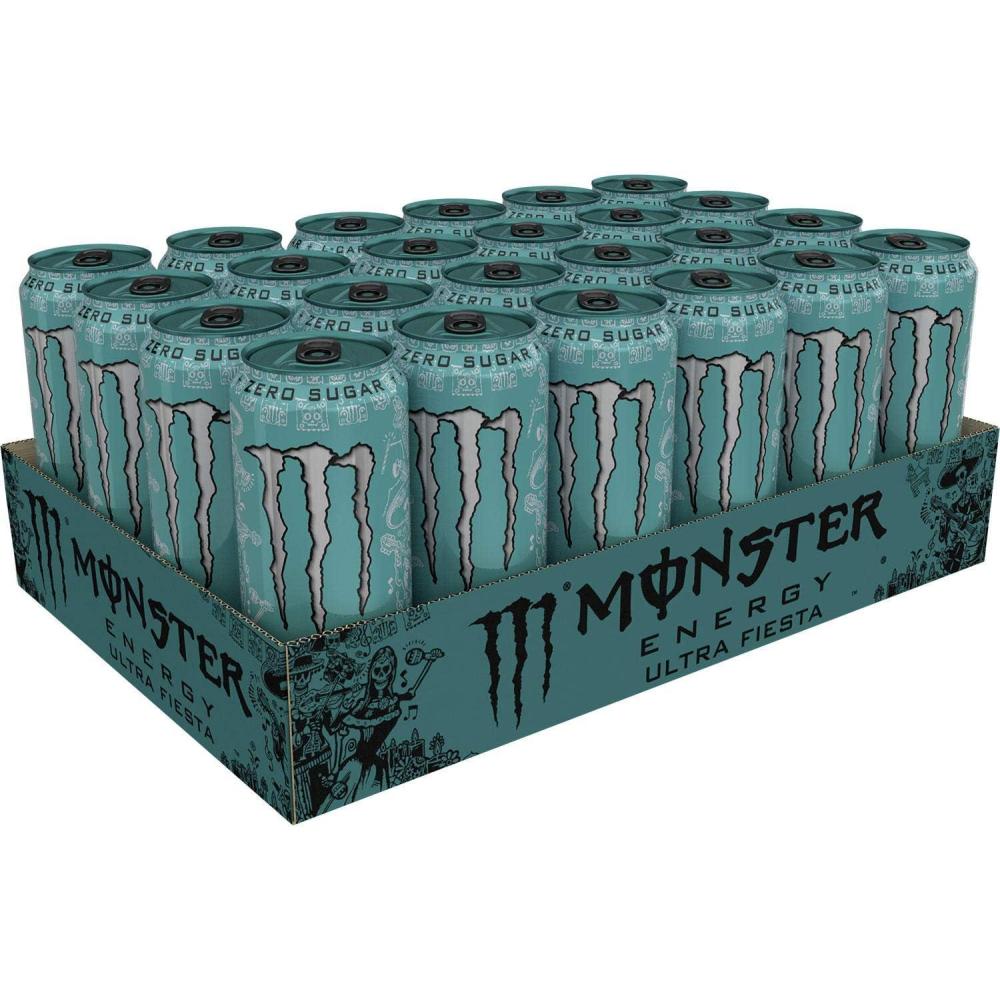imageMonster Energy Ultra Fiesta Lot de 24 boissons nergisantes sans sucre la mangue 473 mlUltra Fiesta