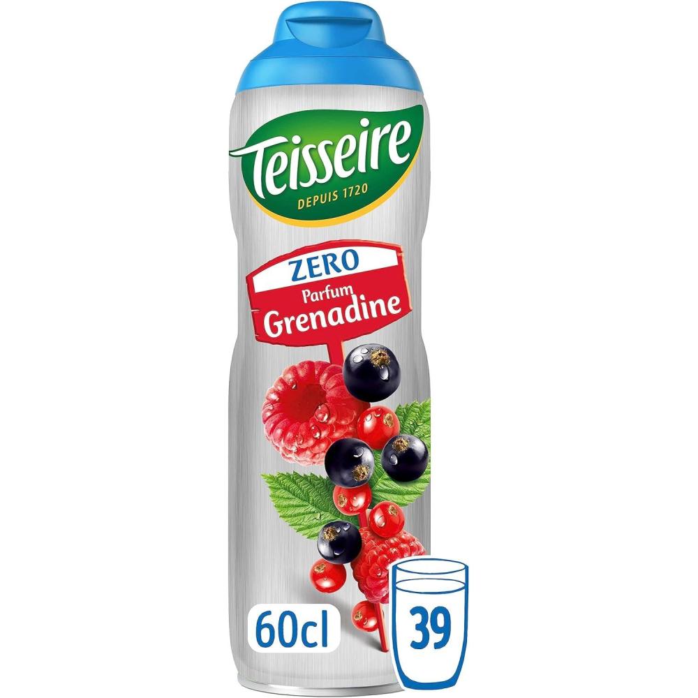 imageTeisseire Grenadine Zero Sucres pour Boissons Rafrachissantes Cocktails 60cl