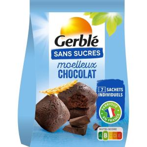 Gerblé Moelleux Saveur Citron Sans Sucres – Gâteaux Moelleux au Citron, Sans Huile de Palme, Format Individuel Pratique 196g (7 sachets)(Chocolat)